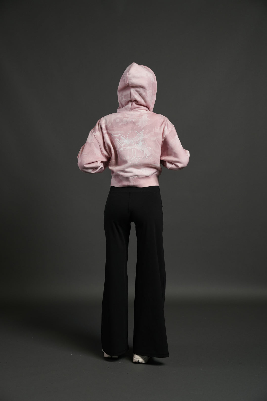 Cherub NFGU "Sage" Cropped Zip Hoodie in Blush Vintage Woodland Camo