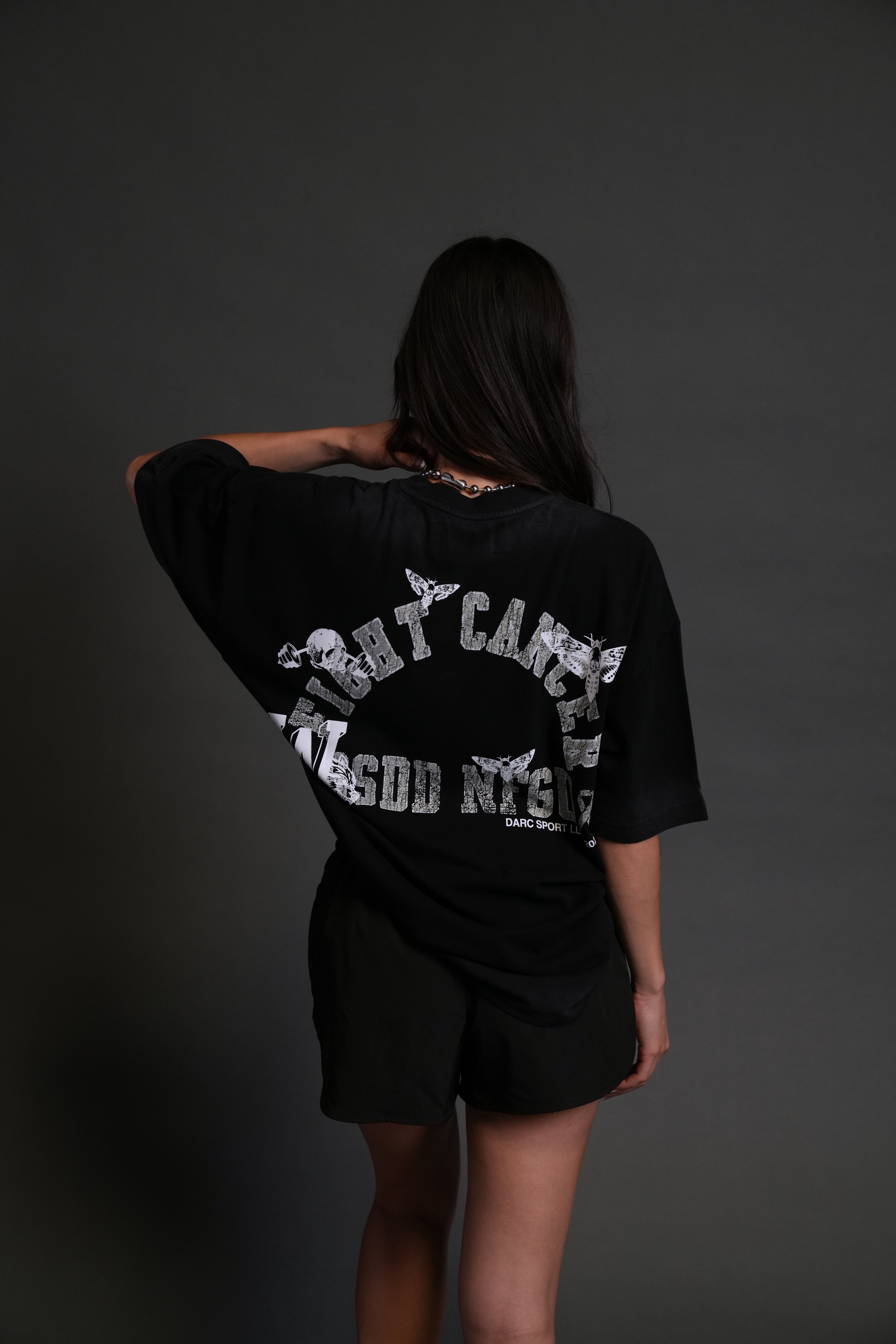 Fight Cancer 2025 "Premium" Oversized Tee in Black Drift Wash
