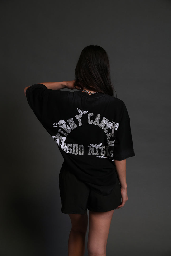 Fight Cancer 2025 "Premium" Oversized Tee in Black Drift Wash