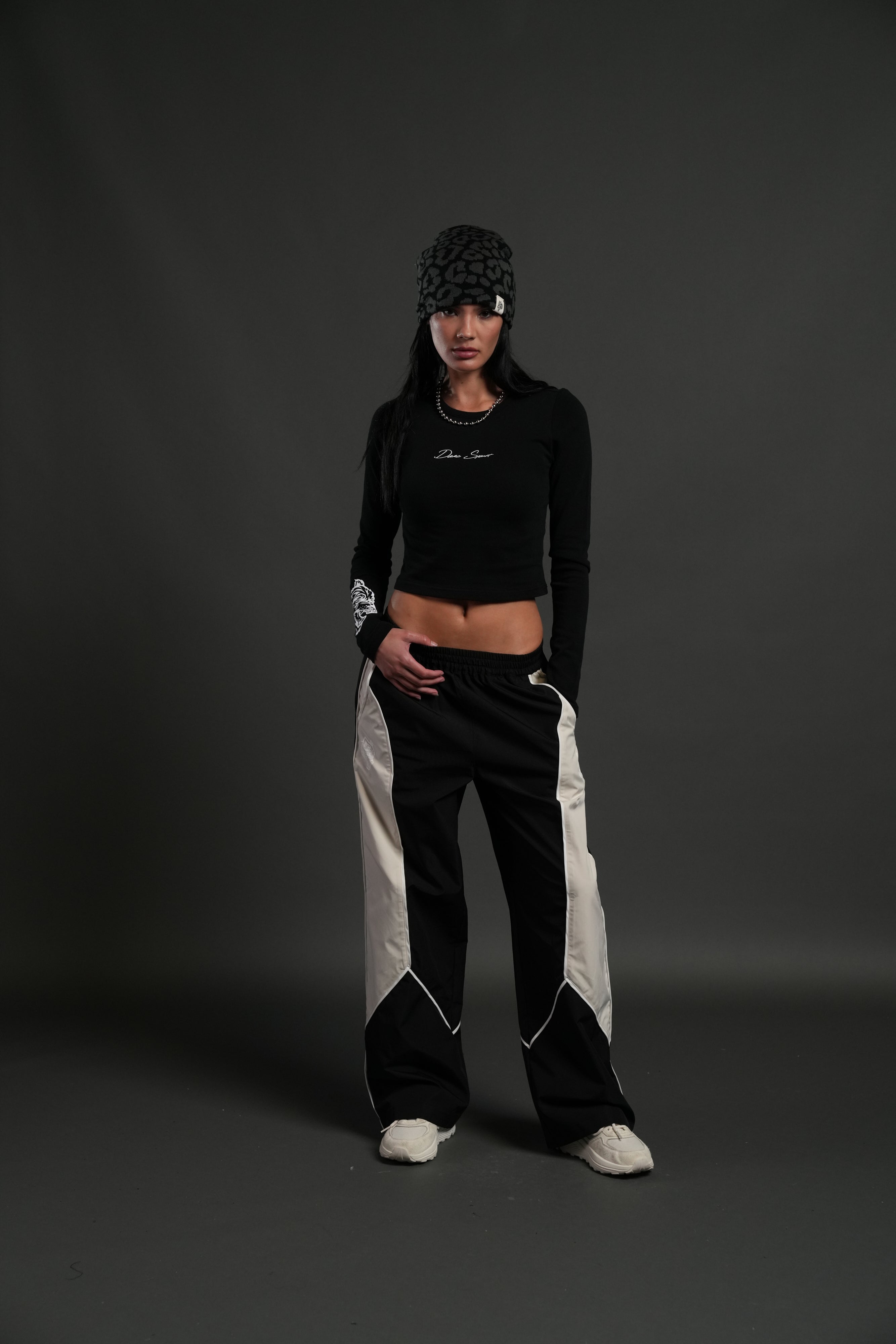 Stone Code L/S "Baby" Tee in Black