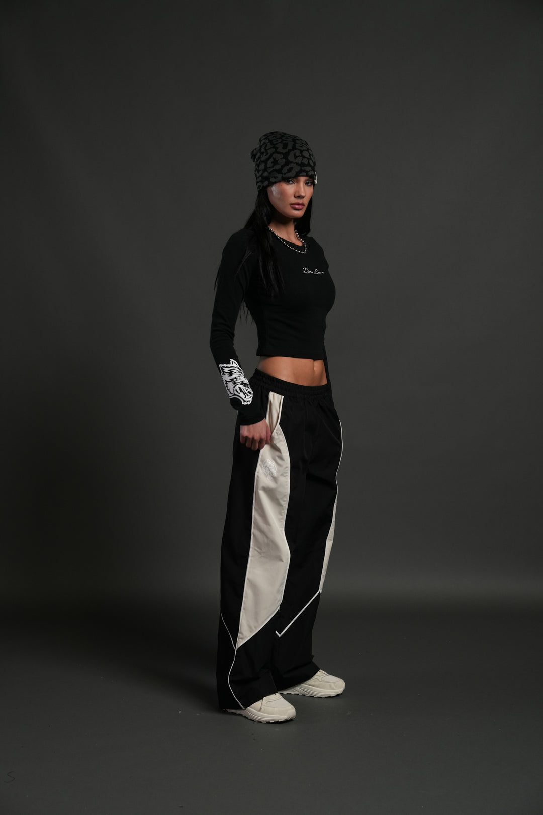 Stone Code L/S "Baby" Tee in Black