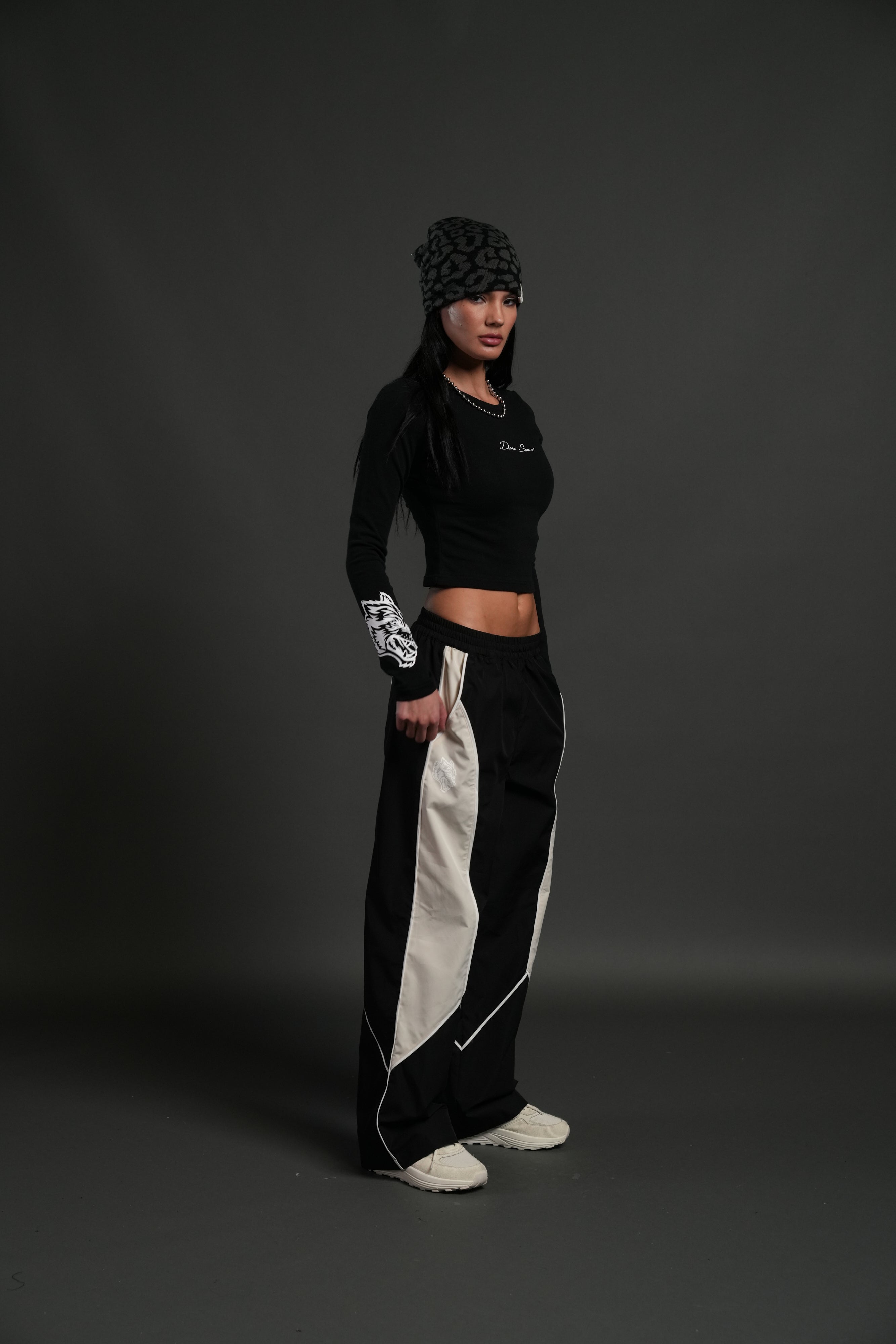 Stone Code L/S "Baby" Tee in Black