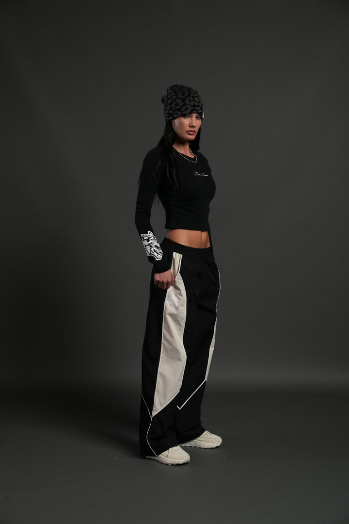 Stone Code L/S "Baby" Tee in Black