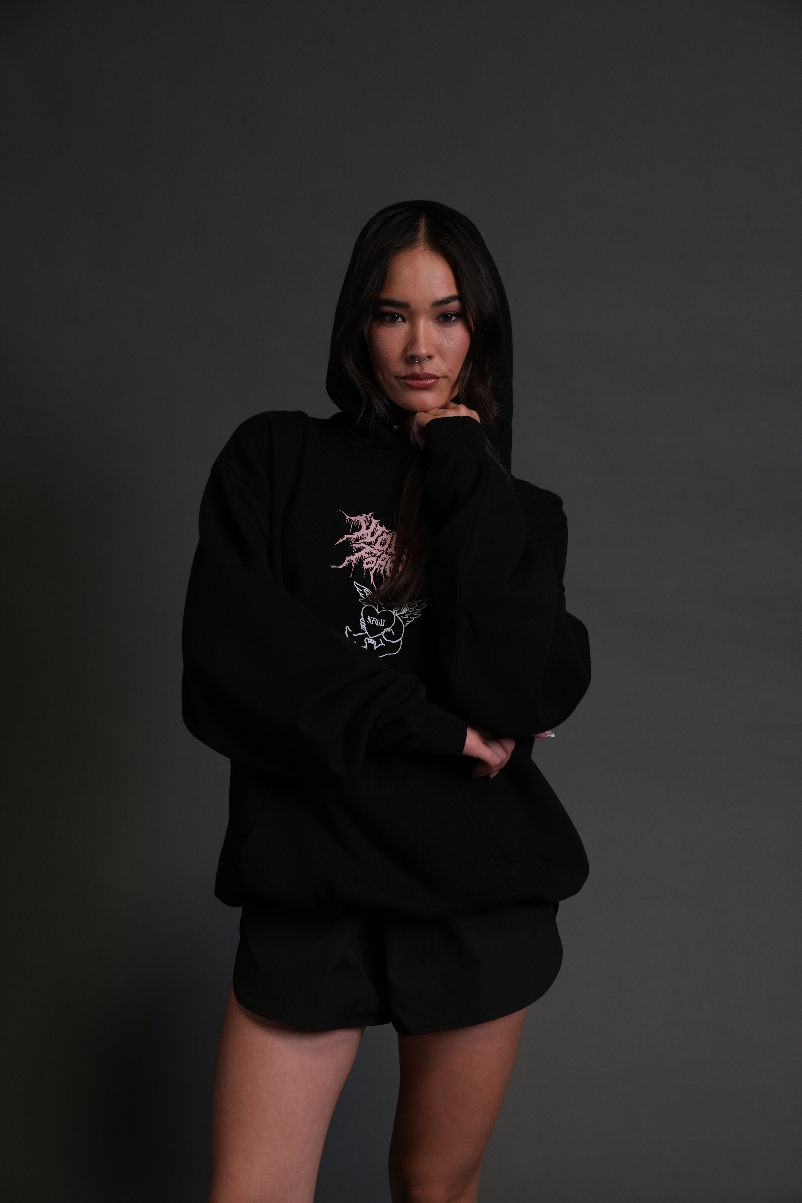 Cherub Core "Pierce" Hoodie in Black