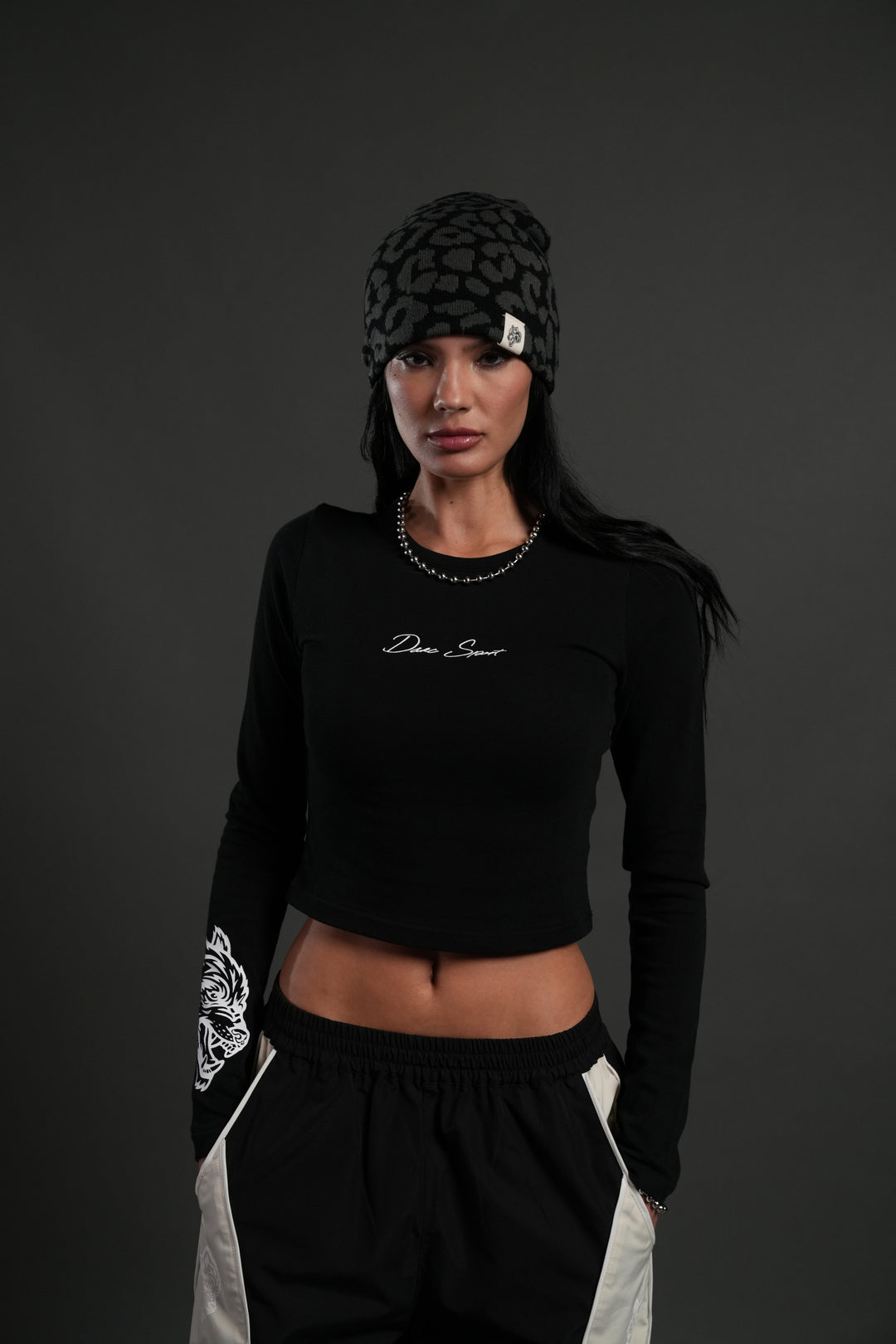 Stone Code L/S "Baby" Tee in Black