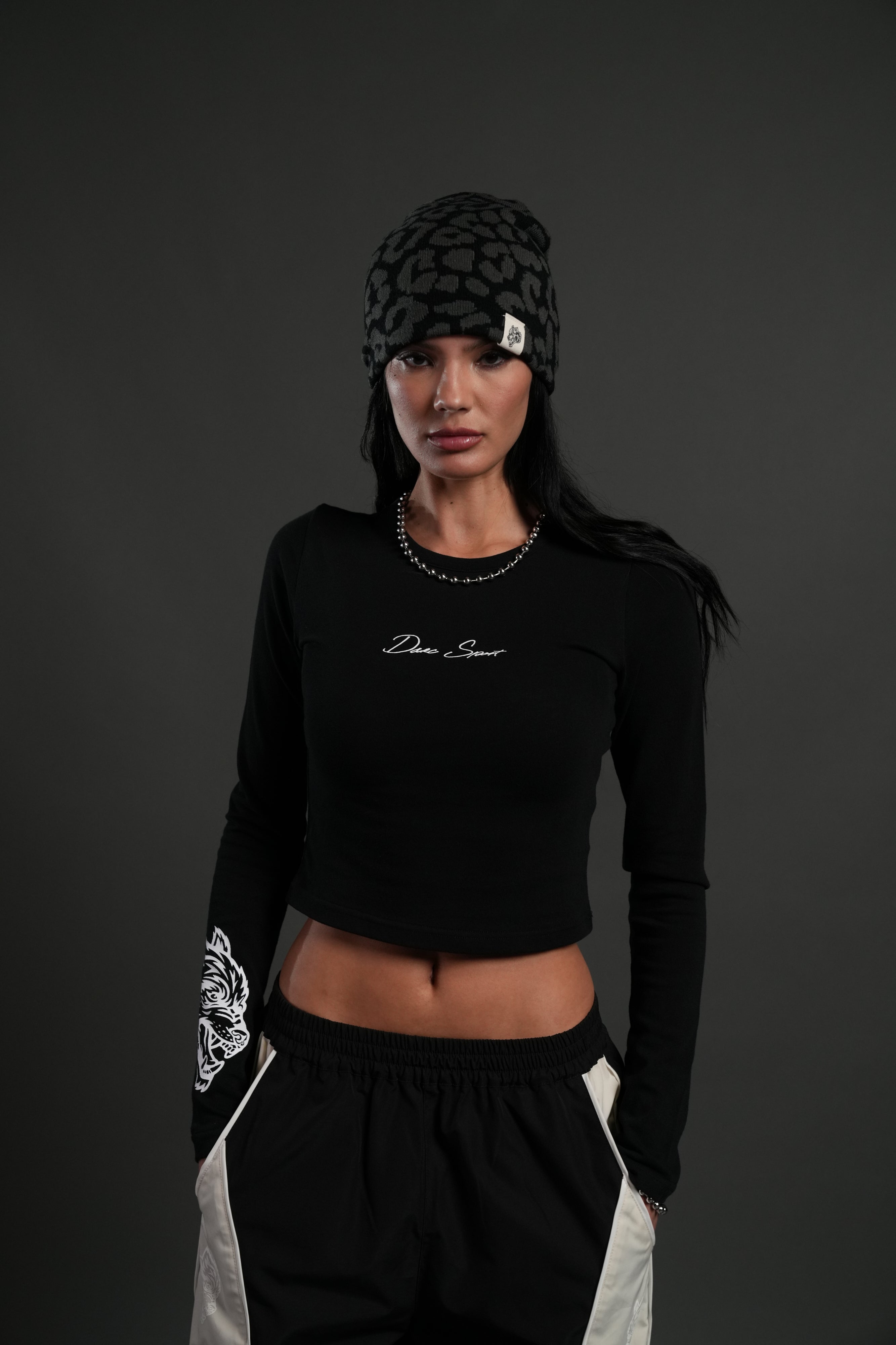 Stone Code L/S "Baby" Tee in Black