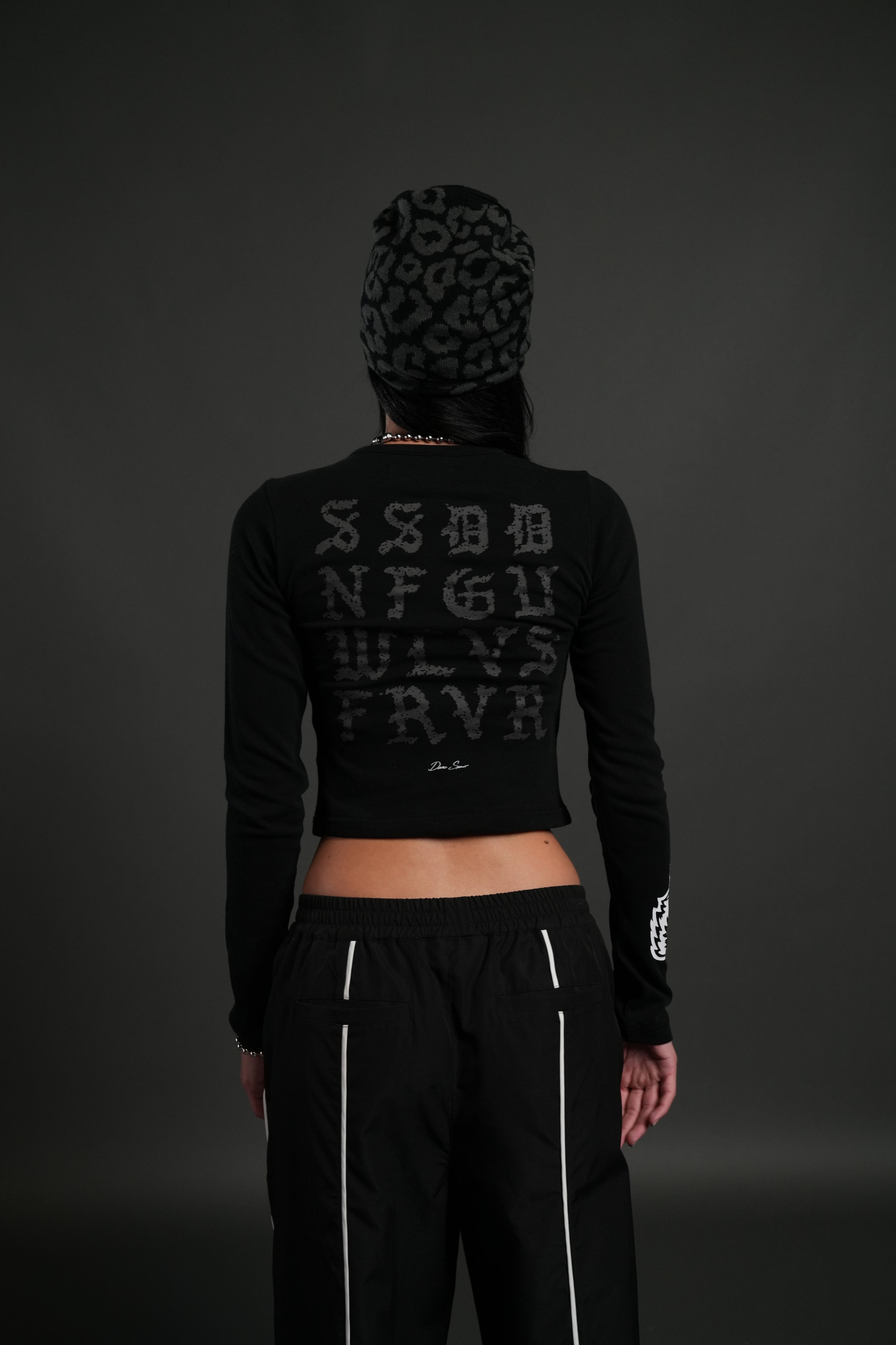 Stone Code L/S "Baby" Tee in Black