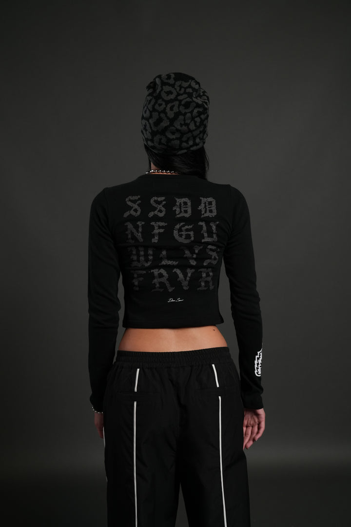 Stone Code L/S "Baby" Tee in Black