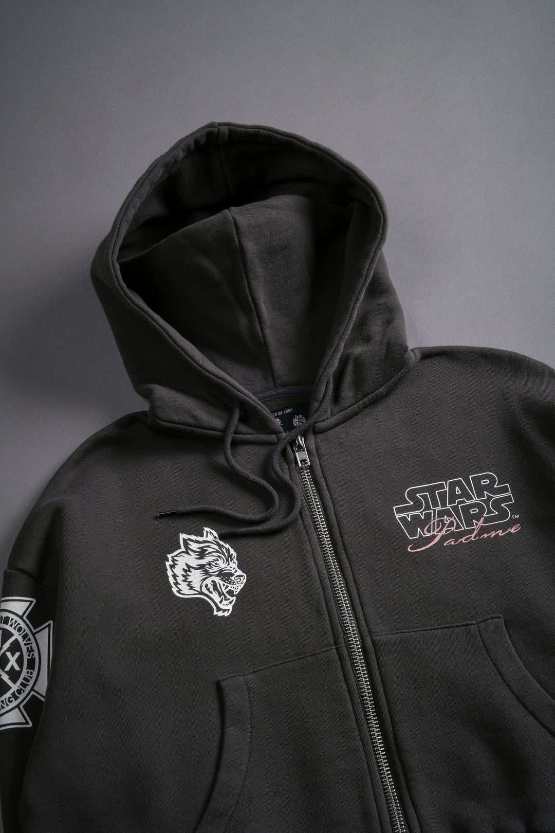 The Power Of The Dark Side Padme "Chambers" (Cropped) Zip Hoodie in Wolf Gray