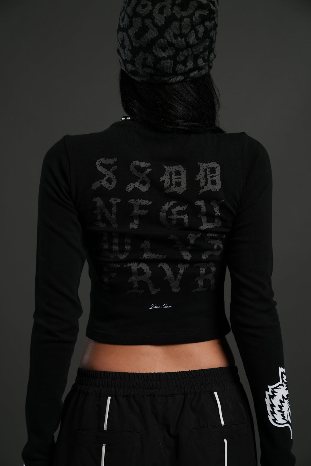 Stone Code L/S "Baby" Tee in Black