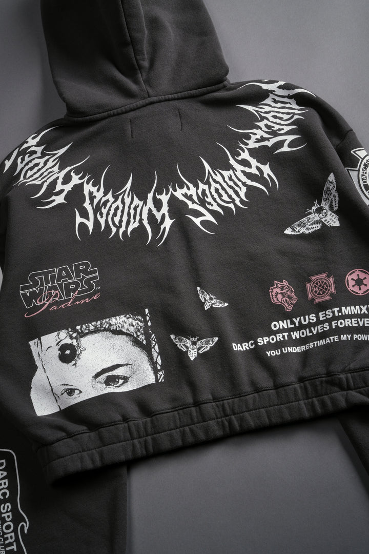 The Power Of The Dark Side Padme "Chambers" (Cropped) Zip Hoodie in Wolf Gray