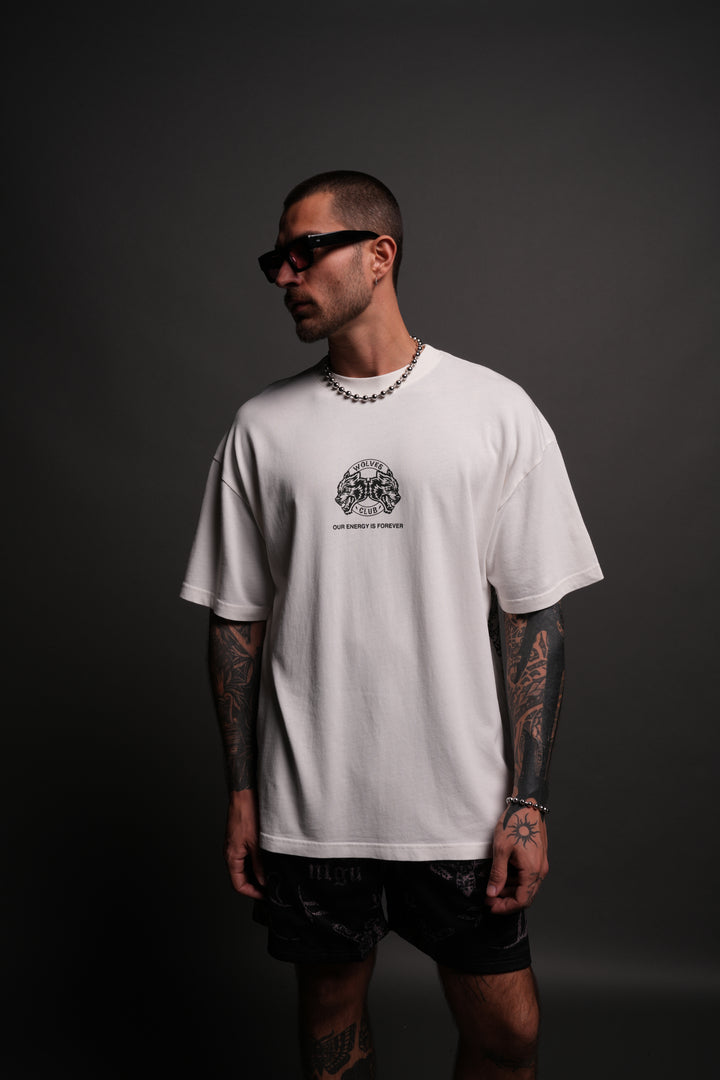 Alpha Wolf "Premium" Oversized Tee in Cream