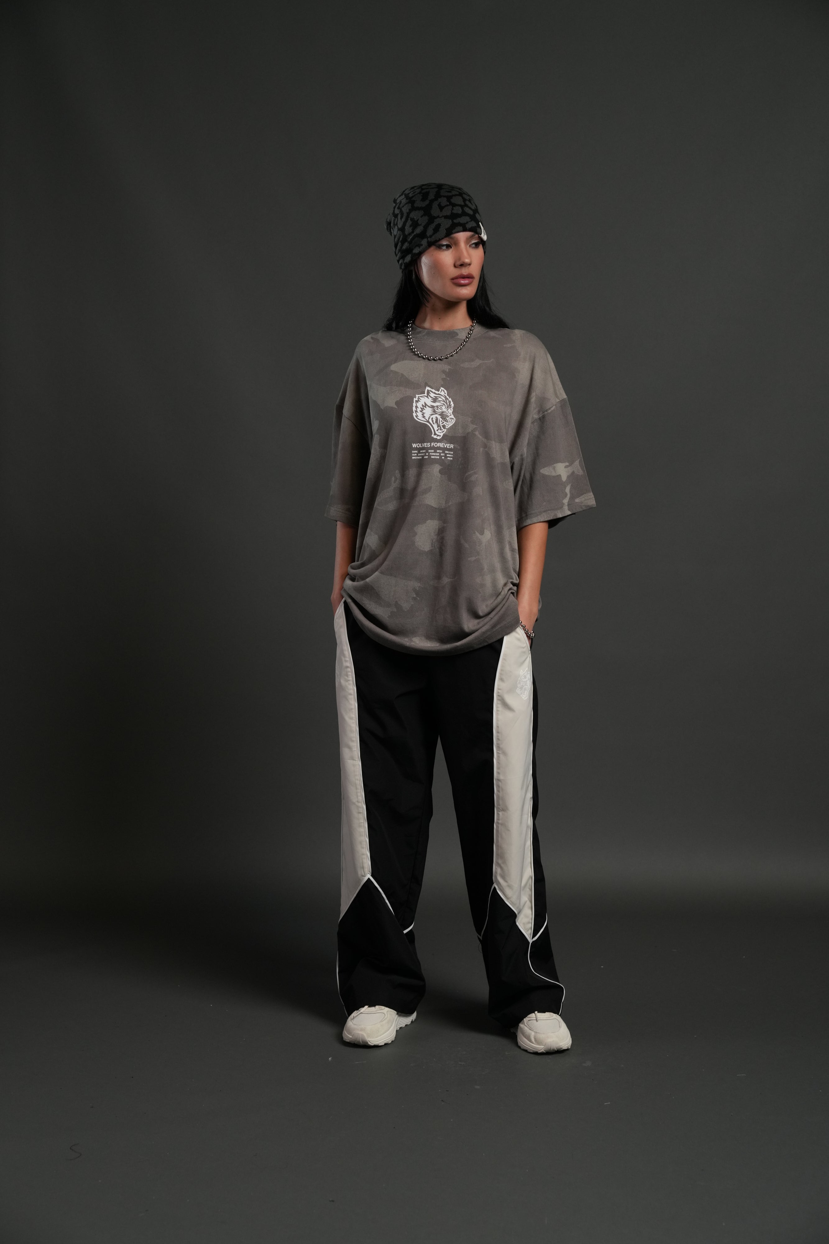 Wolves Have Your Back Unisex "Premium" Oversized Tee in Lush Vintage Woodland Camo