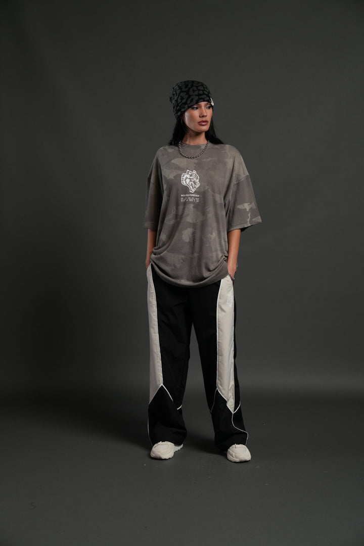 Wolves Have Your Back Unisex "Premium" Oversized Tee in Lush Vintage Woodland Camo