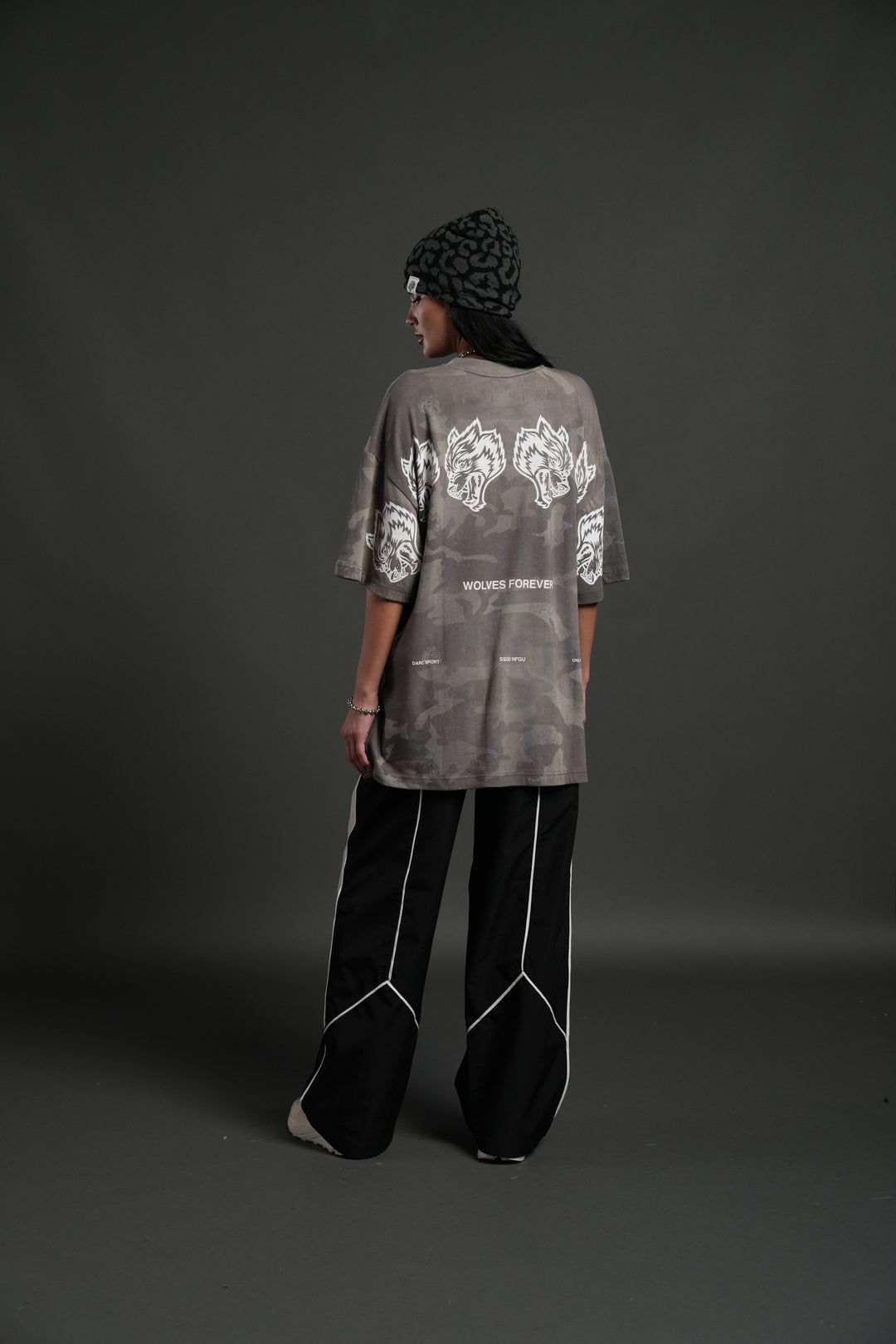 Wolves Have Your Back Unisex "Premium" Oversized Tee in Lush Vintage Woodland Camo