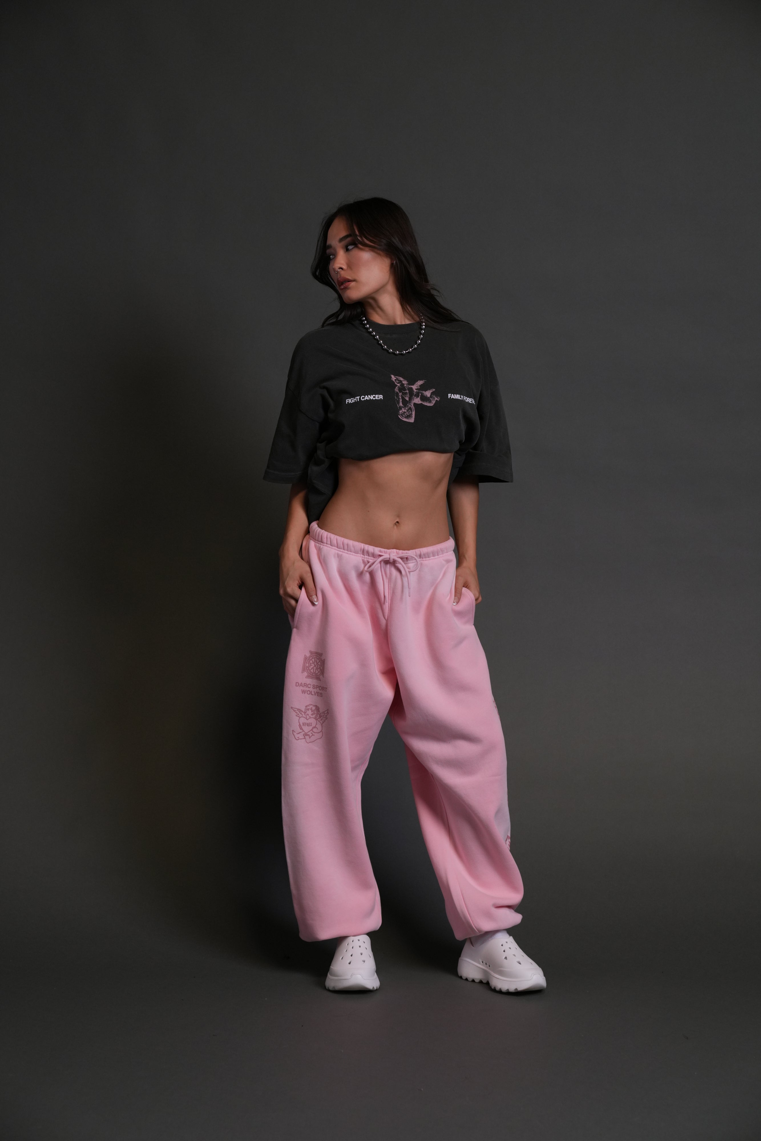 Fight Cancer NFGU "Premium" Oversized Tee in Wolf Gray