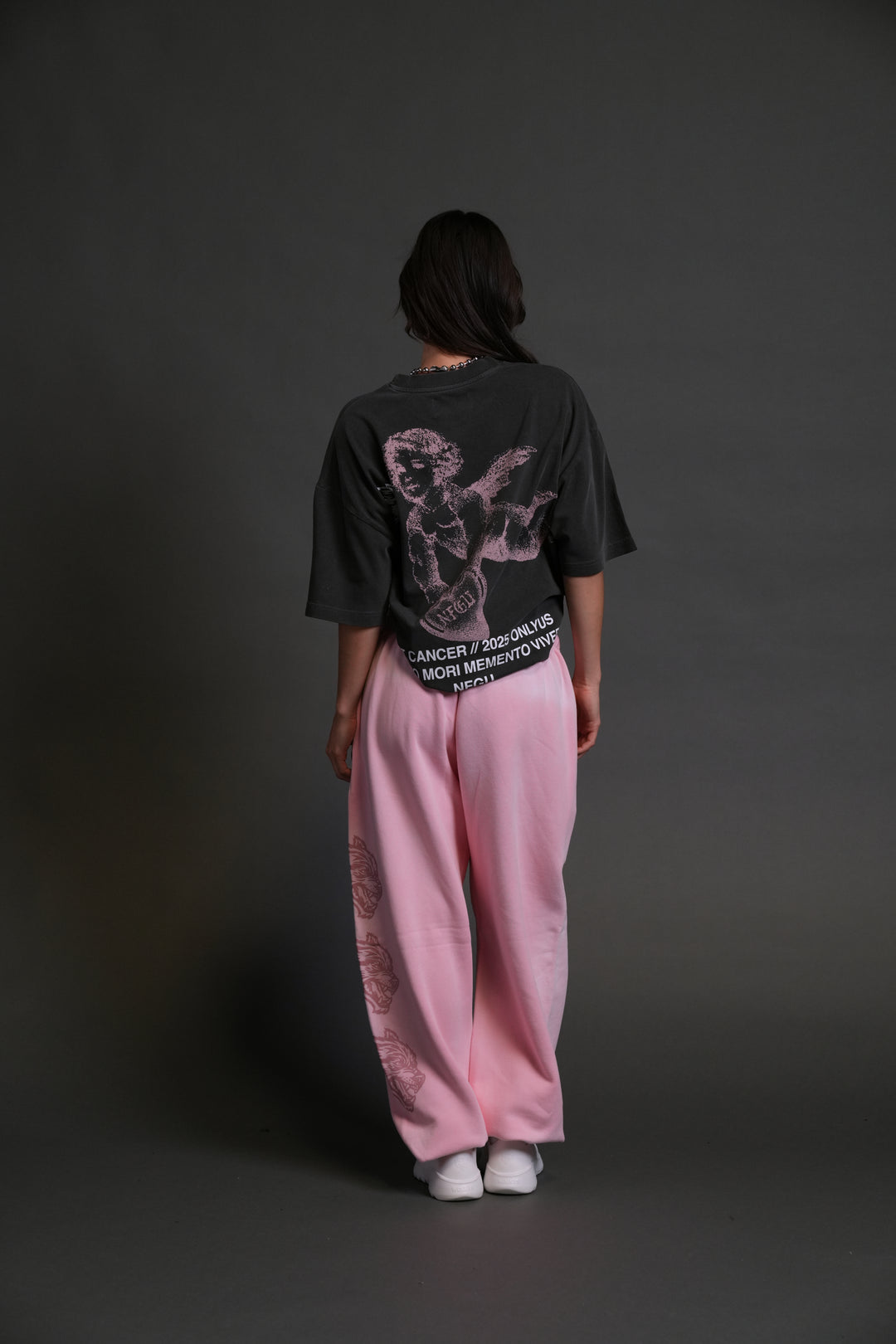 Fight Cancer NFGU "Premium" Oversized Tee in Wolf Gray