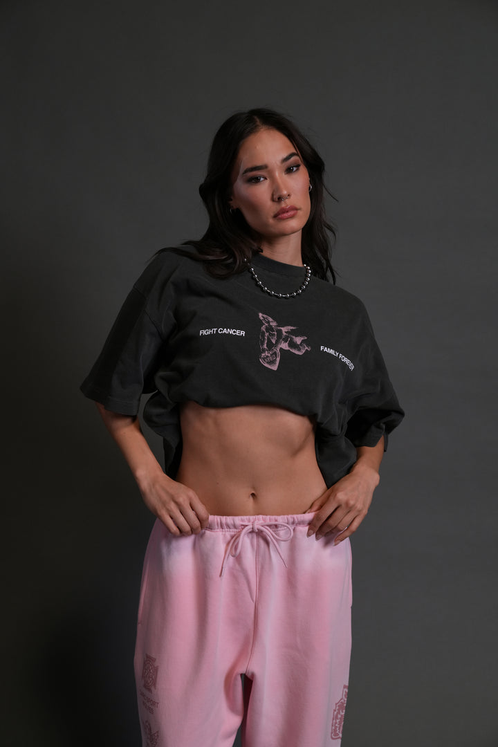 Fight Cancer NFGU "Premium" Oversized Tee in Wolf Gray