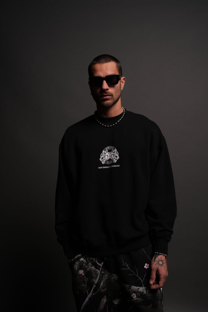 Alpha Wolf London Crewneck in Black
