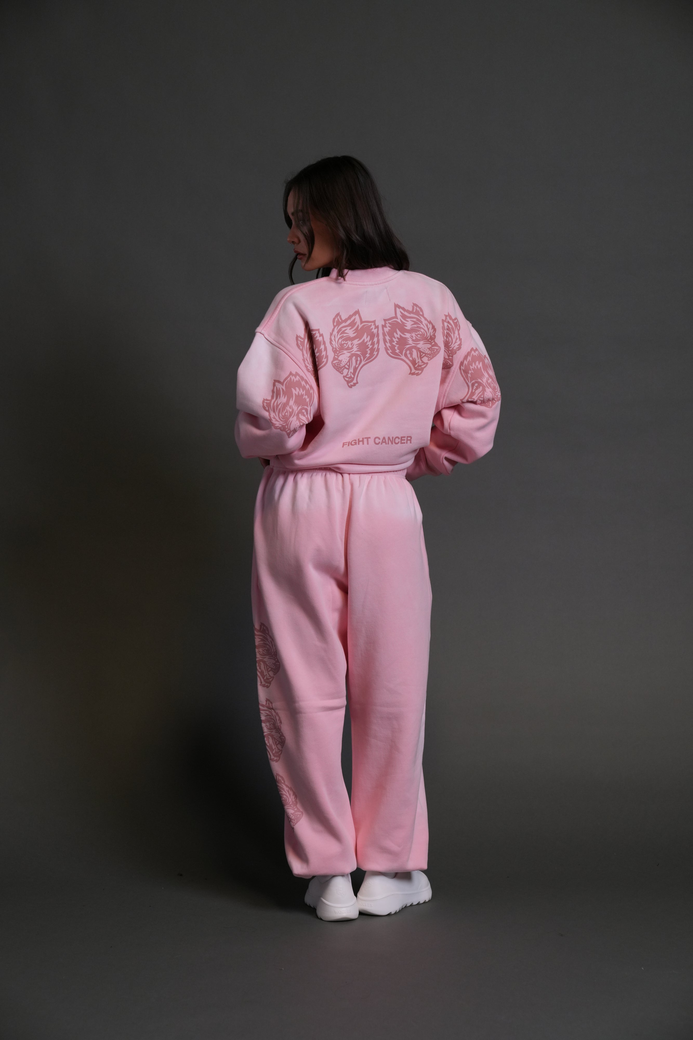 Wolves Have Your Back London Unisex Crewneck in Cherry Blossom Halo Wash