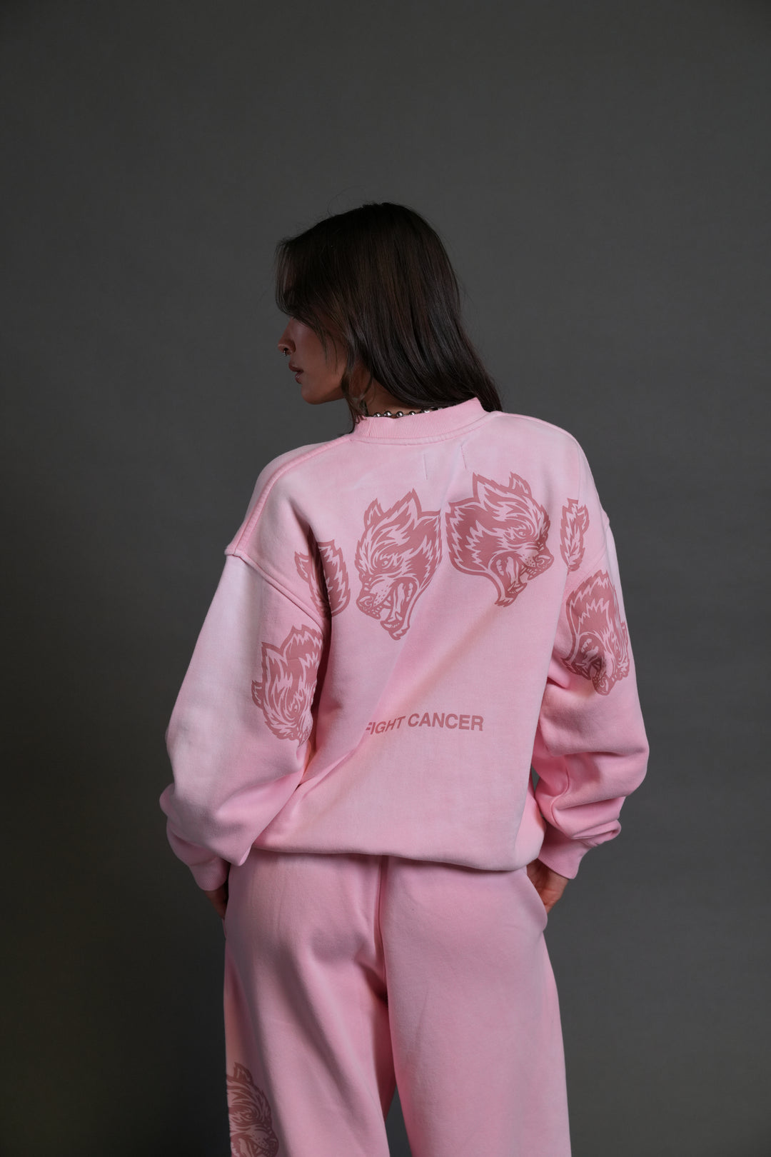 Wolves Have Your Back London Unisex Crewneck in Cherry Blossom Halo Wash