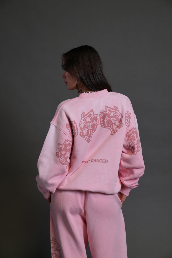 Wolves Have Your Back London Unisex Crewneck in Cherry Blossom Halo Wash