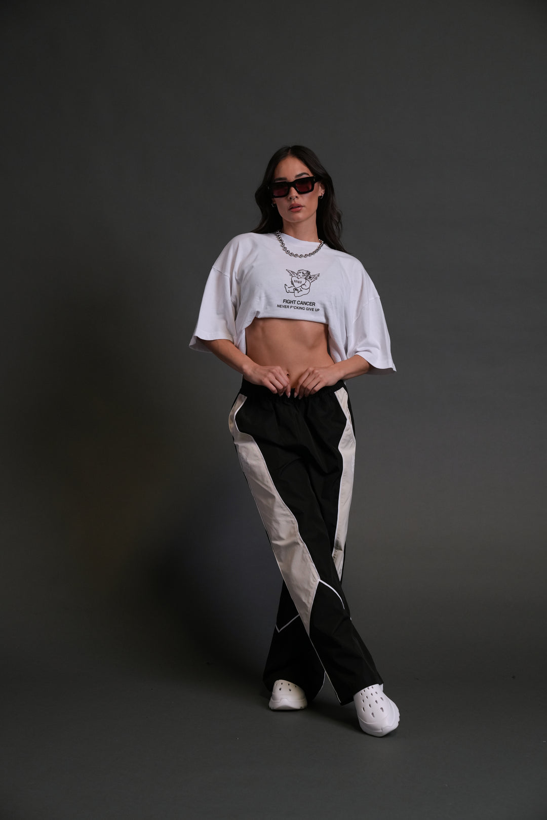 Never F*cking Give Up "Premium" Oversized Tee in White