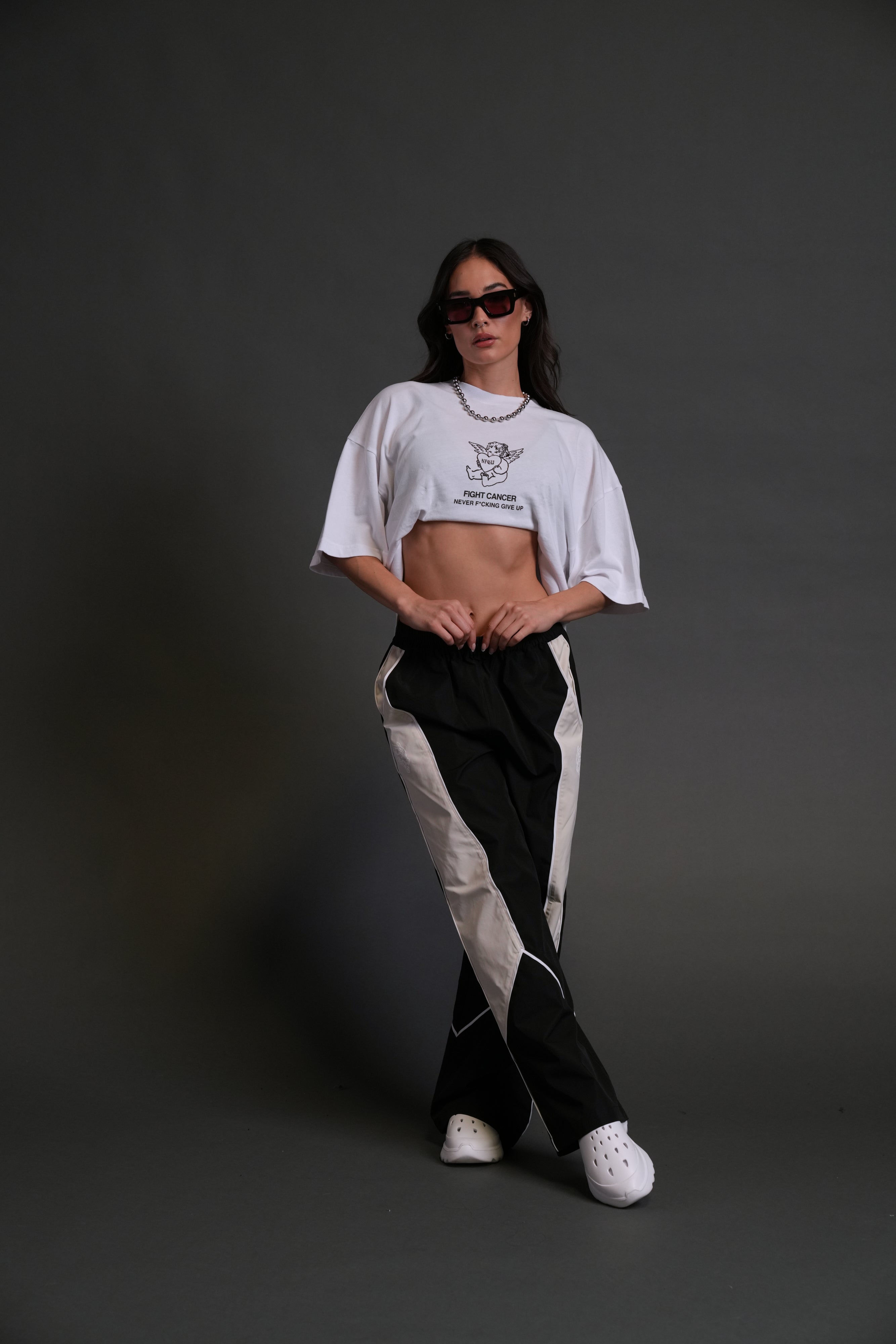 Never F*cking Give Up "Premium" Oversized Tee in White