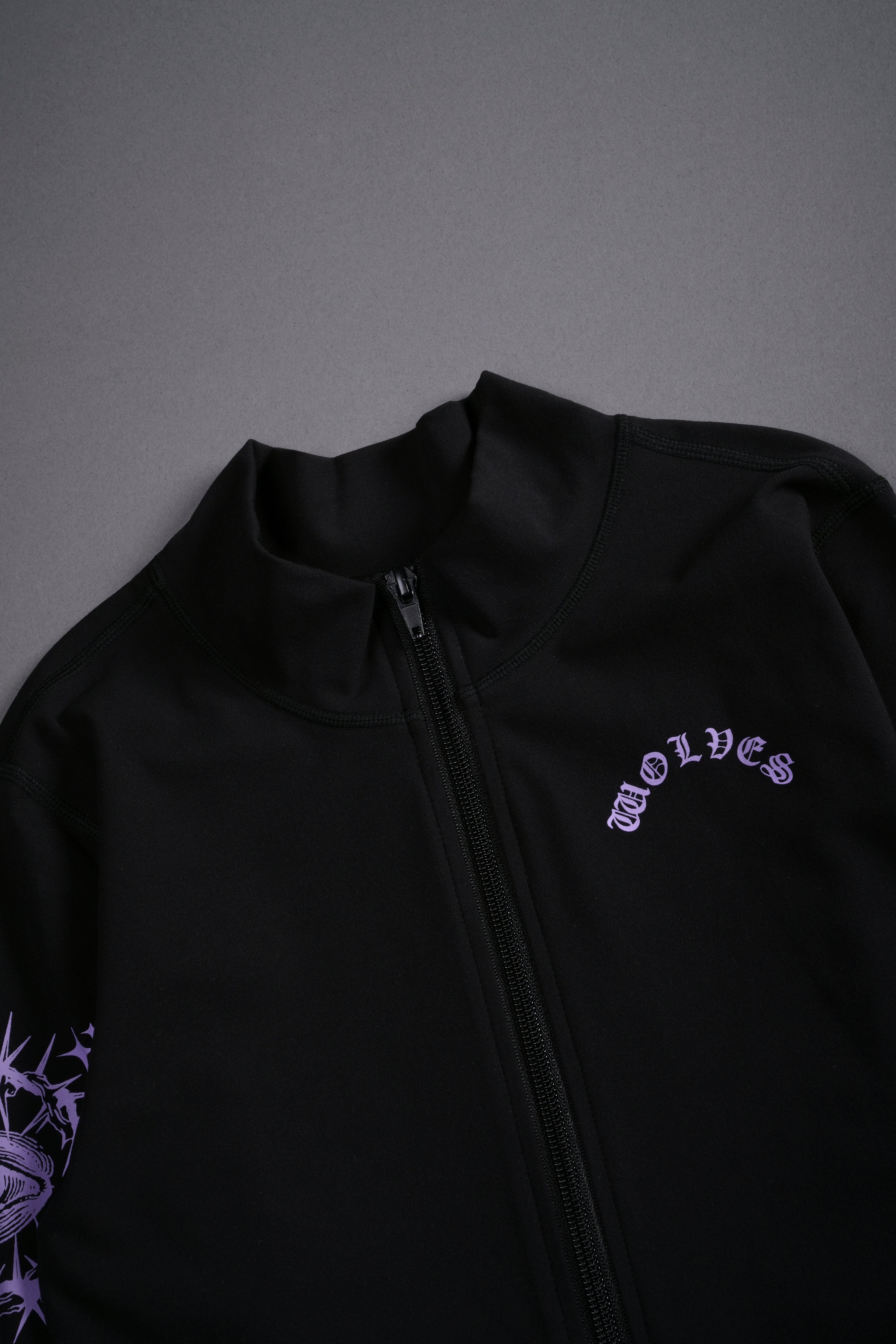 Guardian Cherub Tana "Energy" Zip Mockneck in Black/Purple