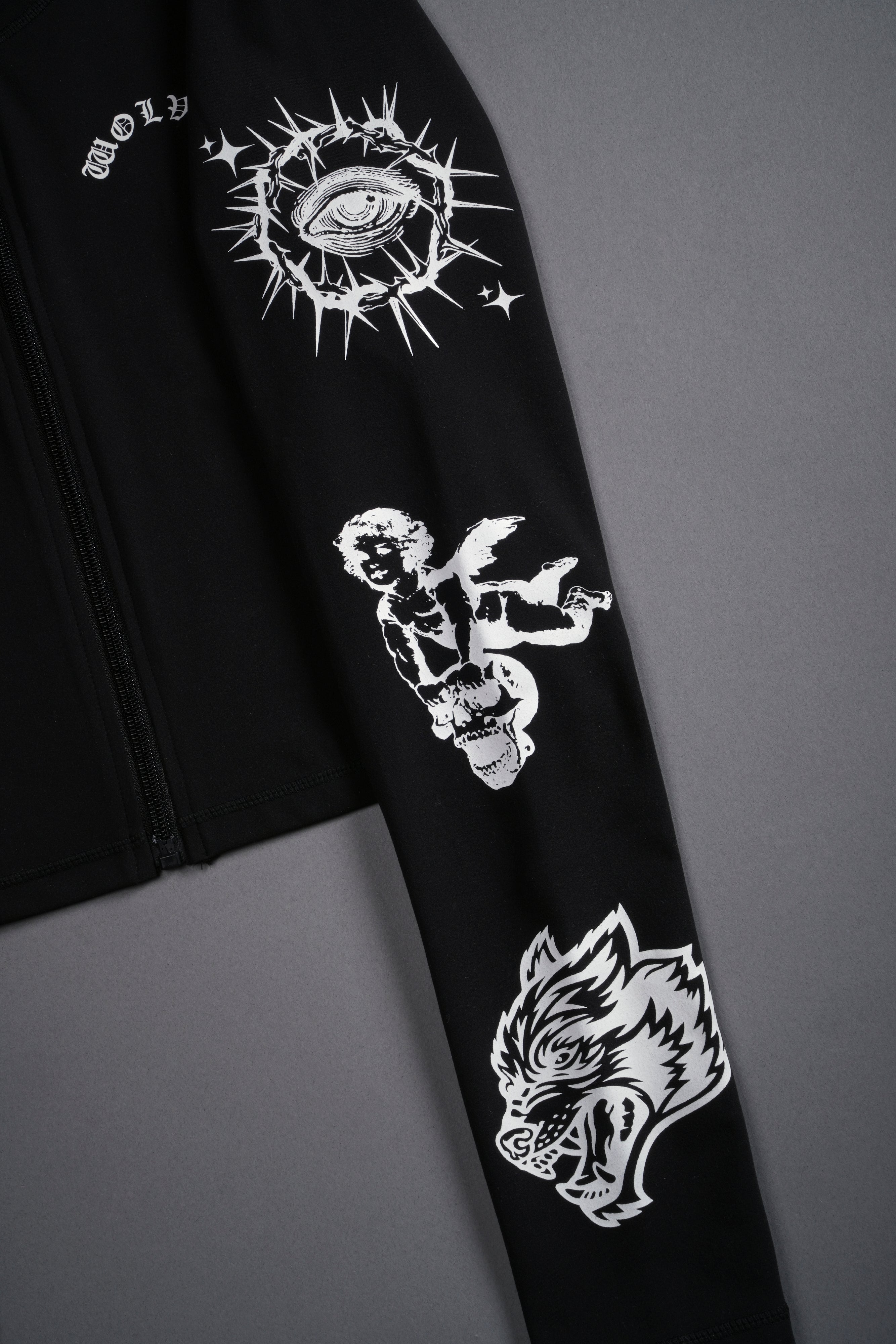 Guardian Cherub Tana "Energy" Zip Mockneck in Black/White