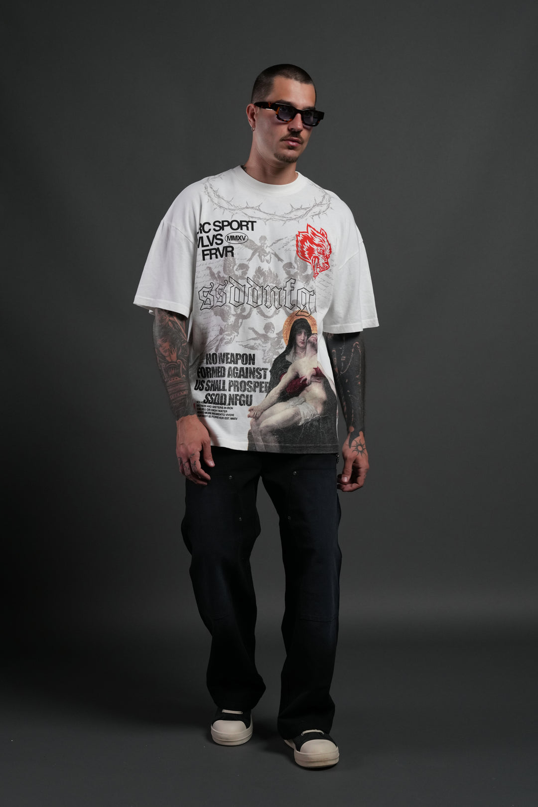 Creed Premium Oversized Tee in Cream