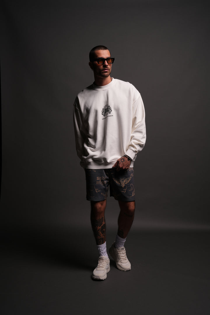 Alpha Wolf London Crewneck in Cream