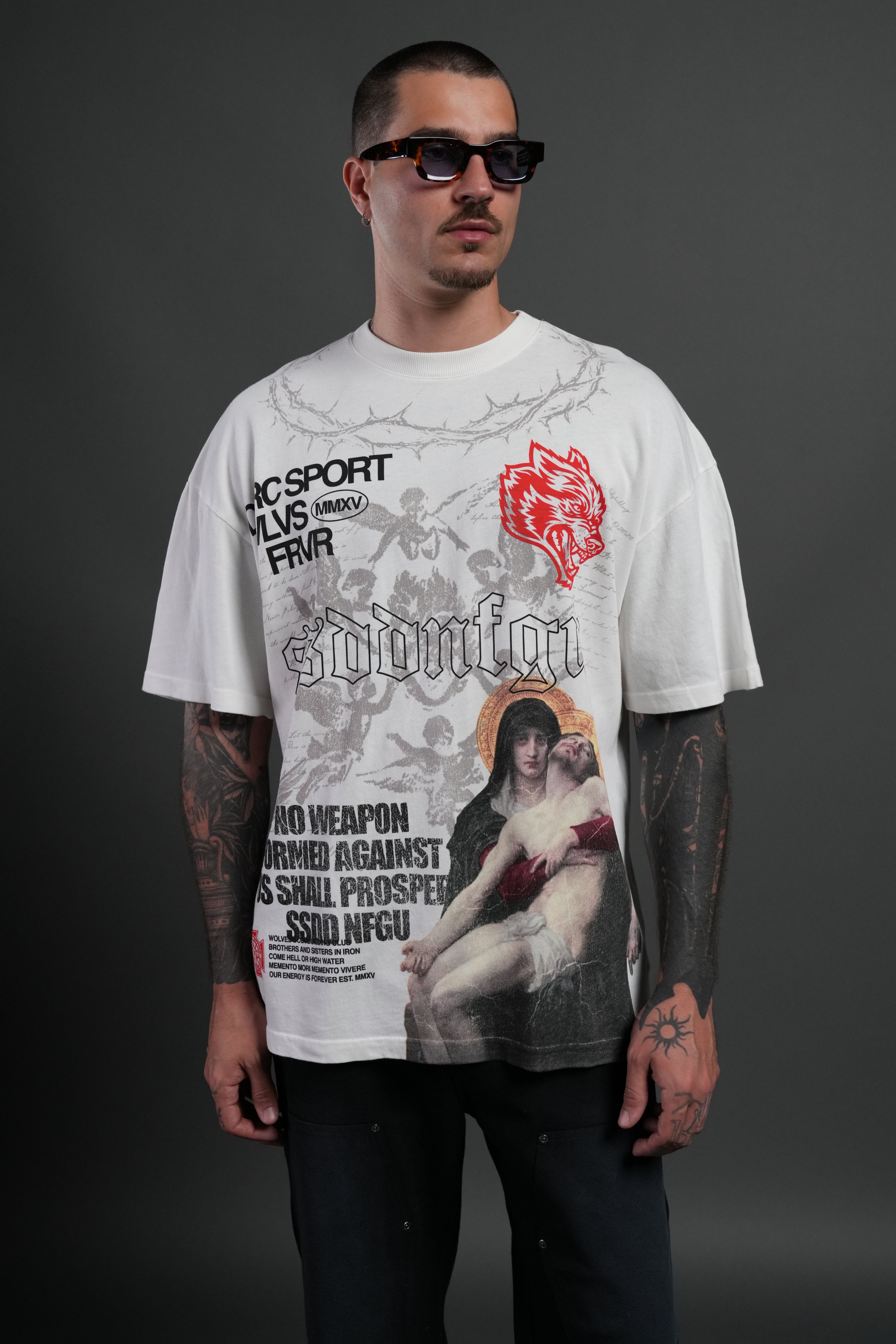 Creed Premium Oversized Tee in Cream