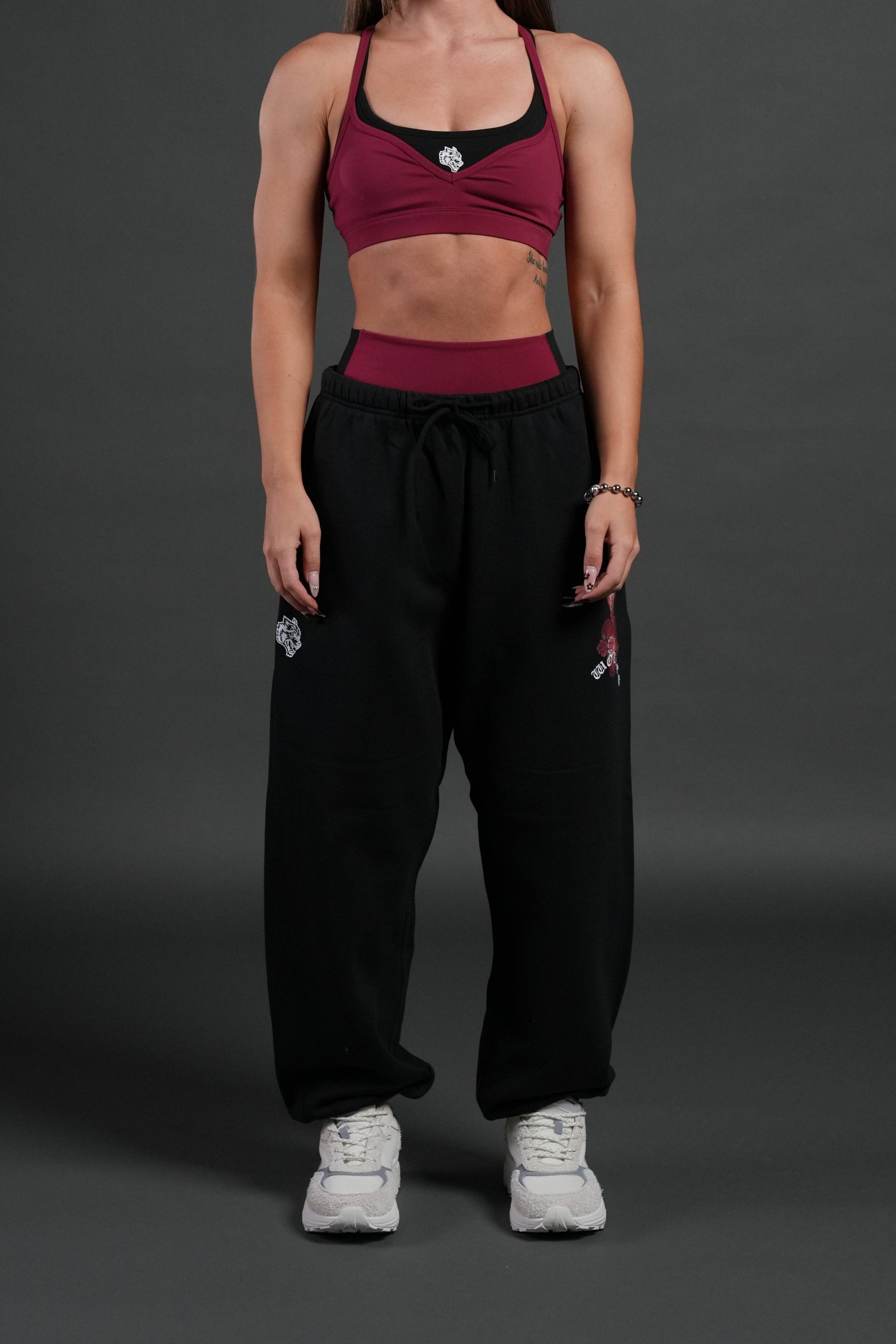 Heart Oath Unisex Lightweight Lounger Sweat Pants in Black