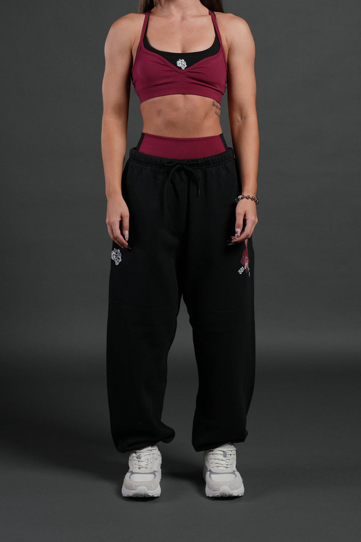 Heart Oath Unisex Lightweight Lounger Sweat Pants in Black