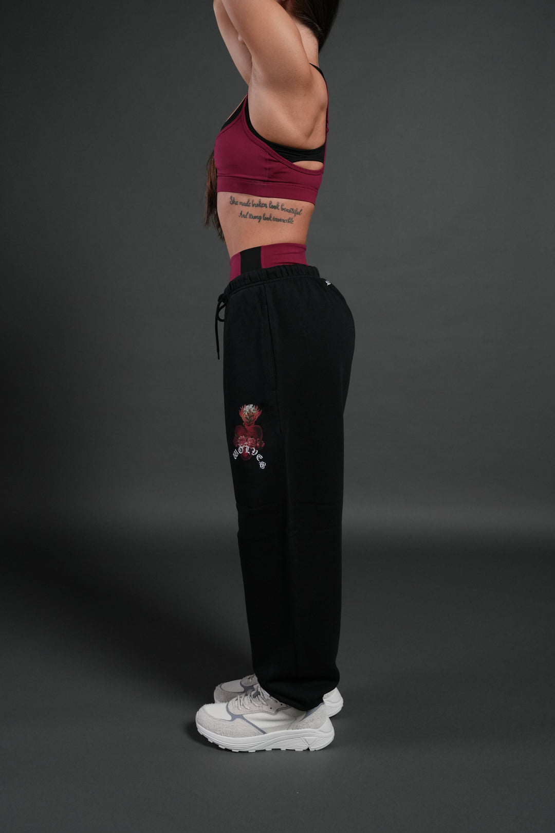 Heart Oath Unisex Lightweight Lounger Sweat Pants in Black