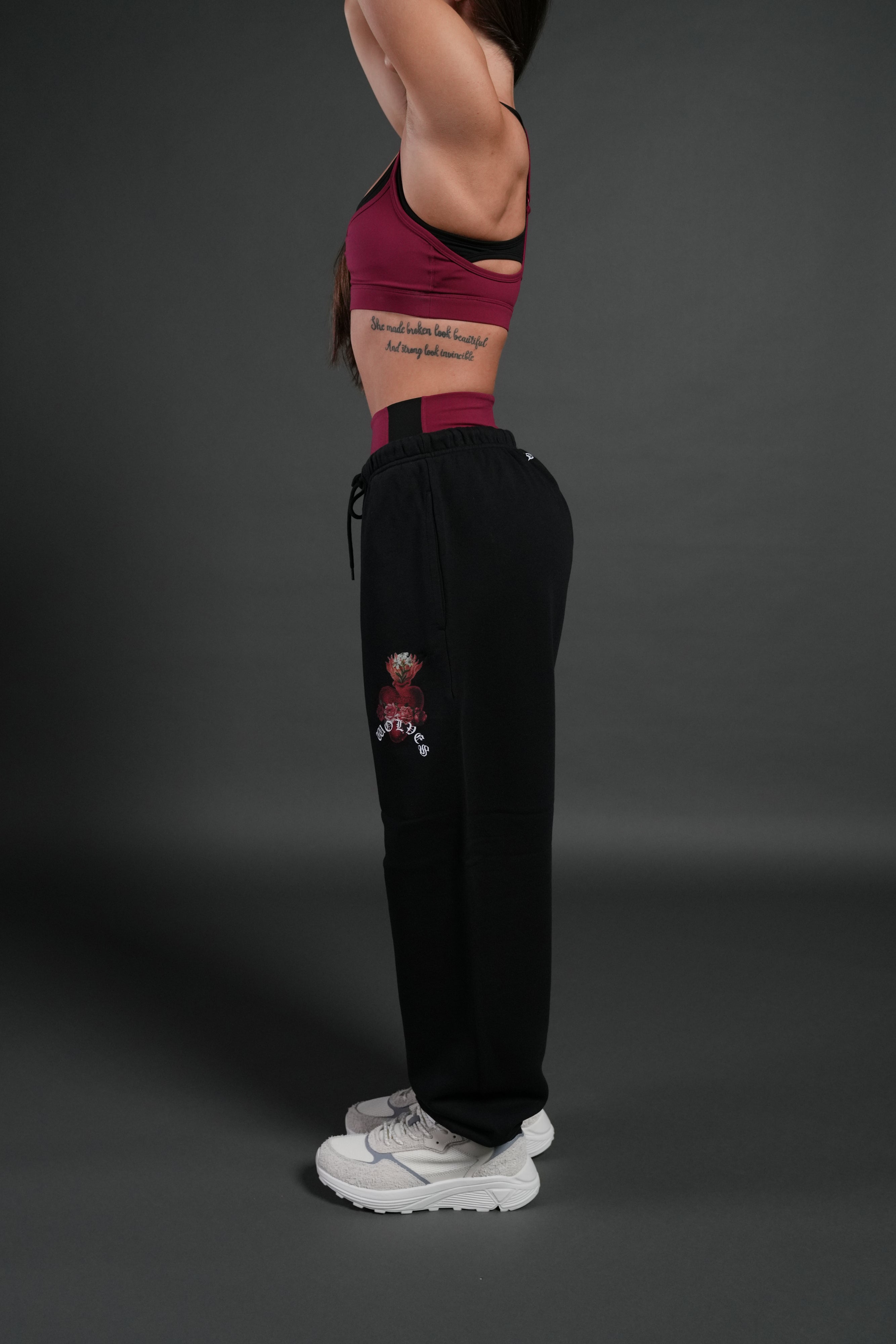 Heart Oath Unisex Lightweight Lounger Sweat Pants in Black