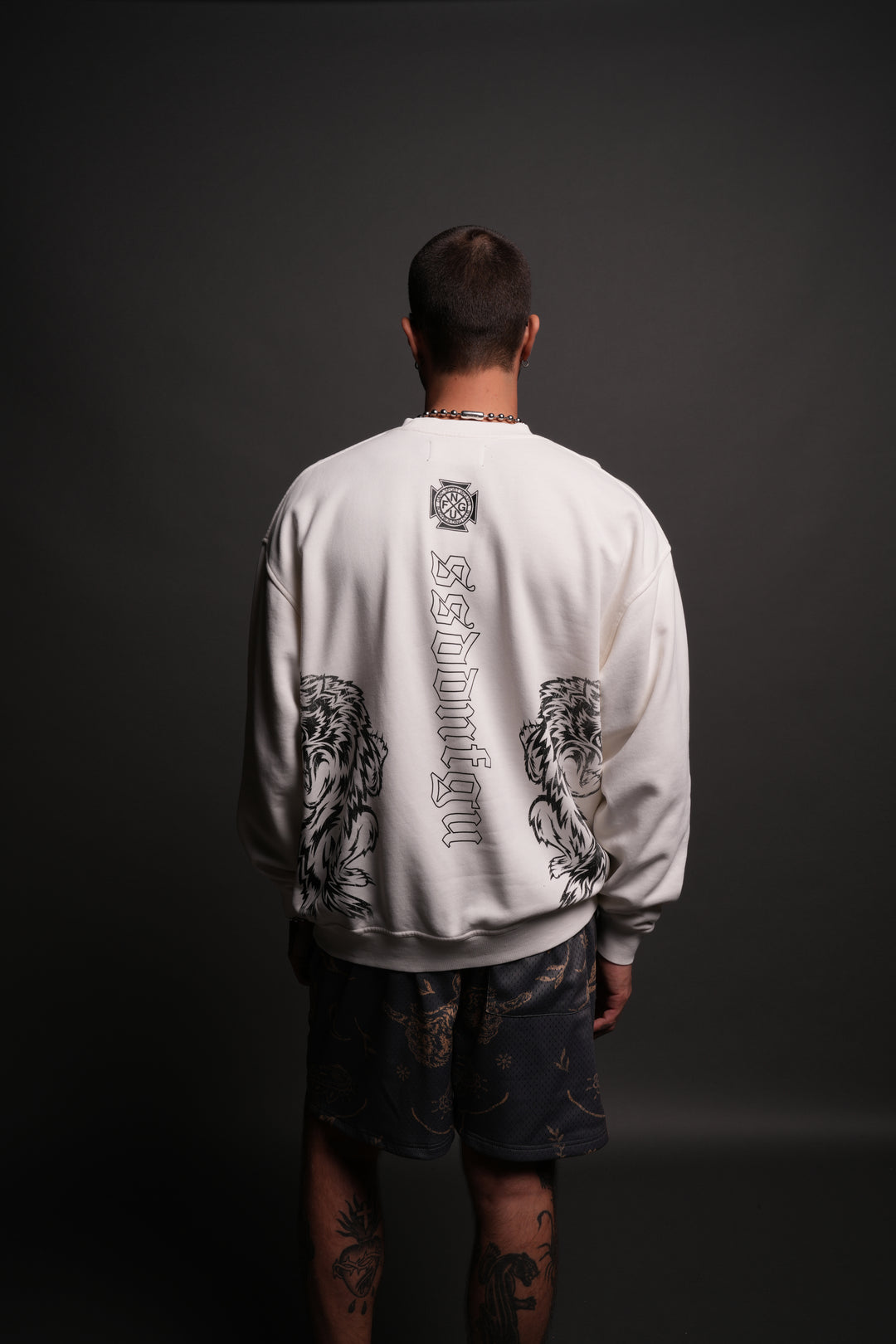 Alpha Wolf London Crewneck in Cream
