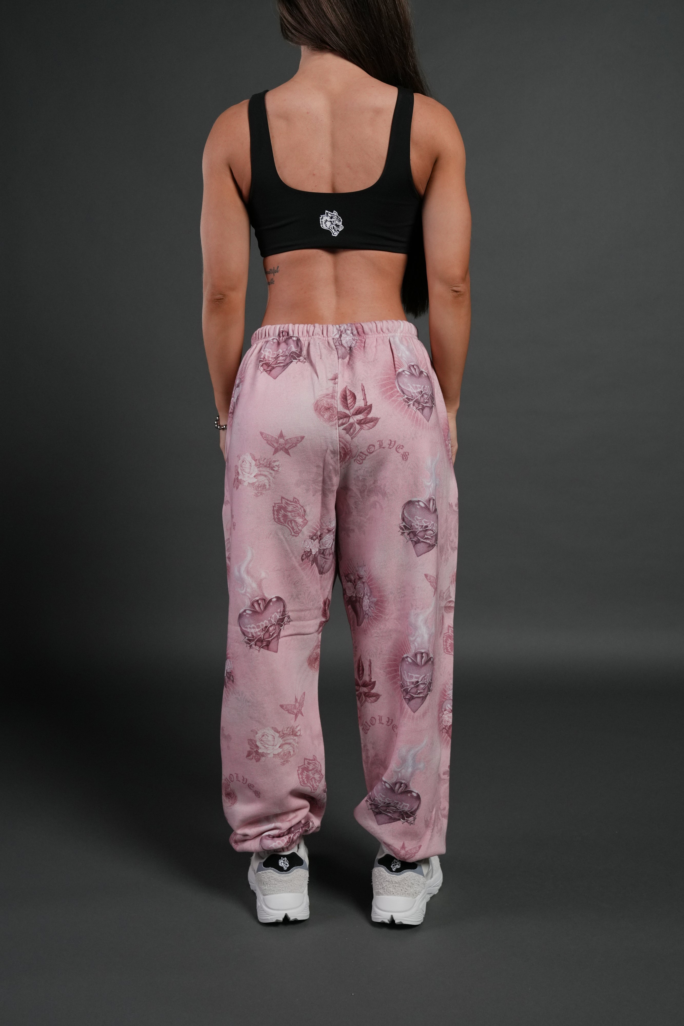 Sacred Path Unisex Lightweight Lounger Sweat Pants in Corazon de Devocion Tonal