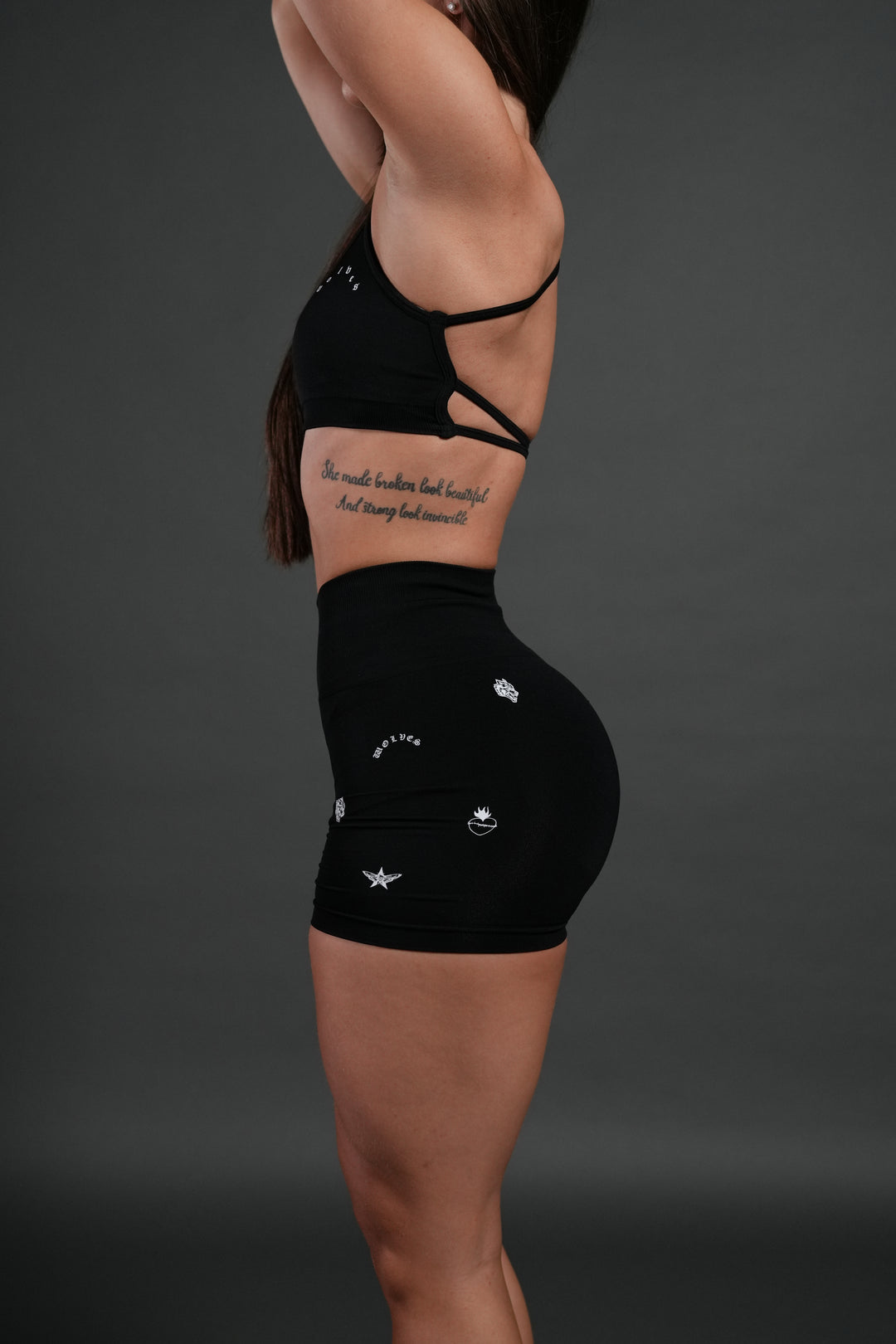 Verona Noir "Stella" Soft Seamless Shorts in Black