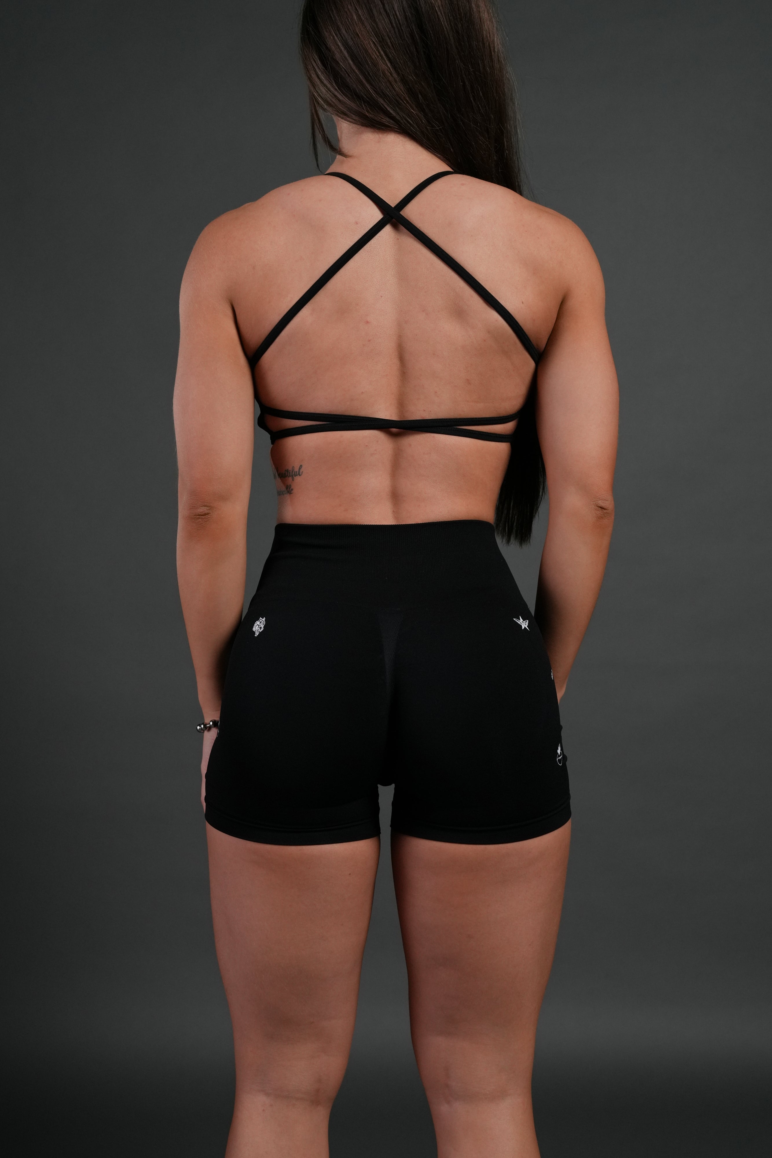 Verona Noir "Stella" Soft Seamless Shorts in Black