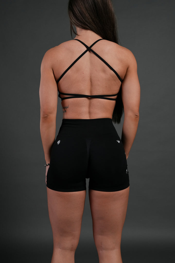 Verona Noir "Stella" Soft Seamless Shorts in Black