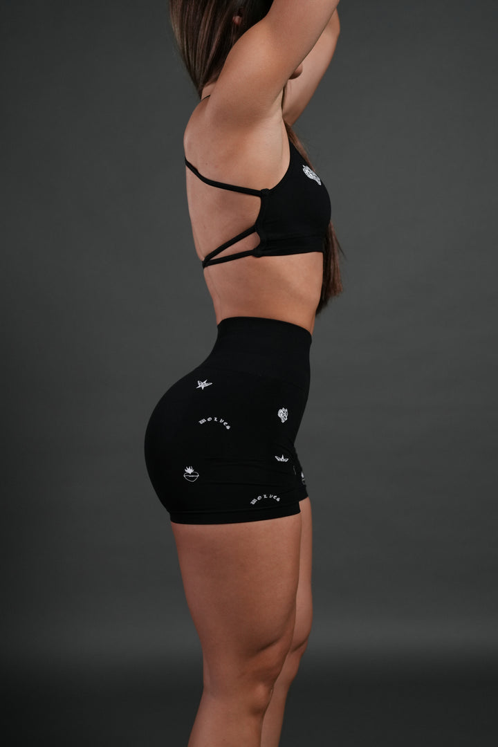 Verona Noir "Stella" Soft Seamless Shorts in Black