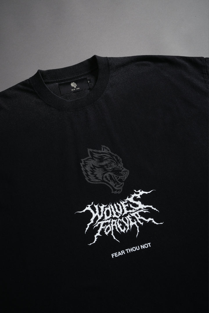 Casted Out Grunge Cut-Off Tee in Black