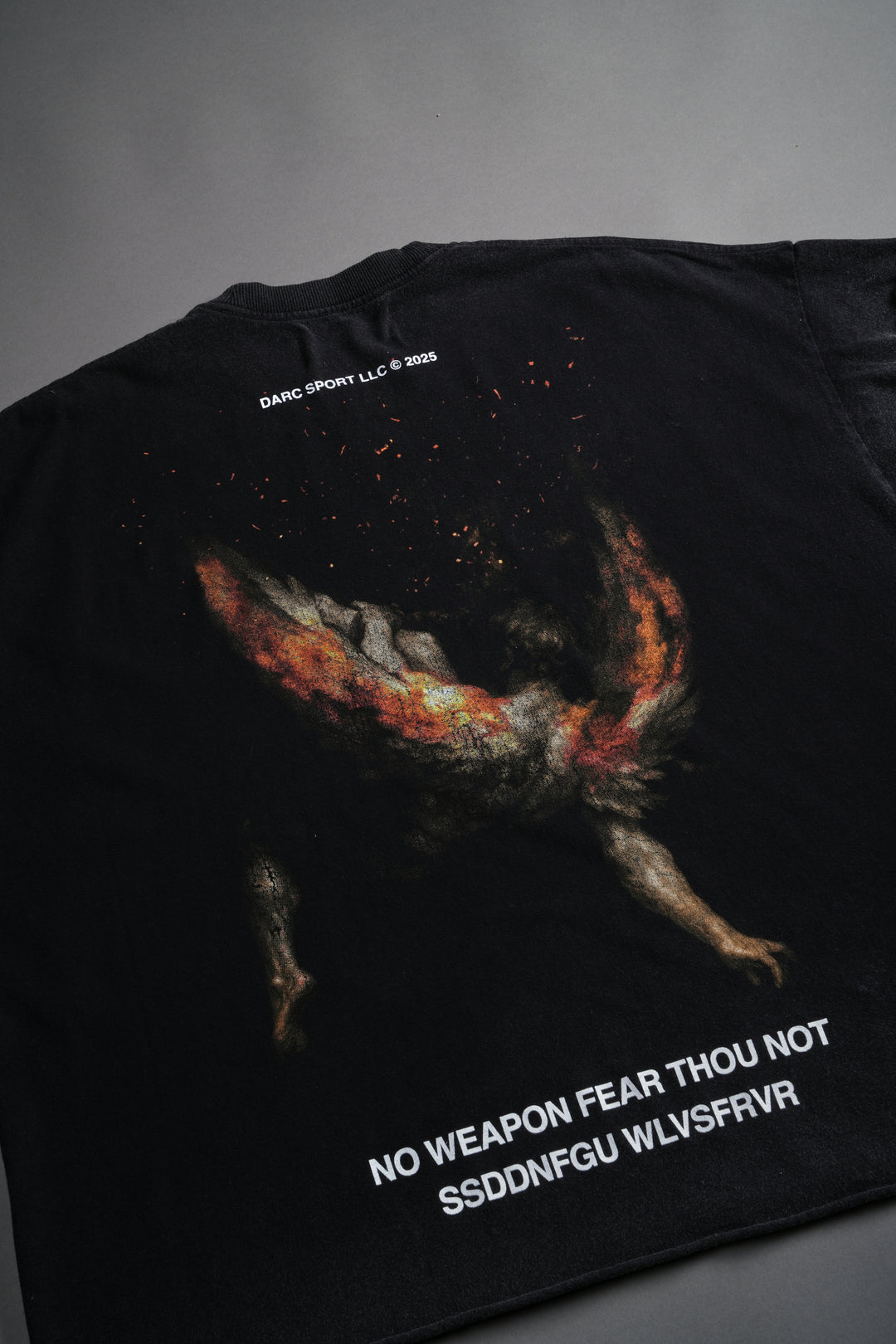 Casted Out Grunge Cut-Off Tee in Black
