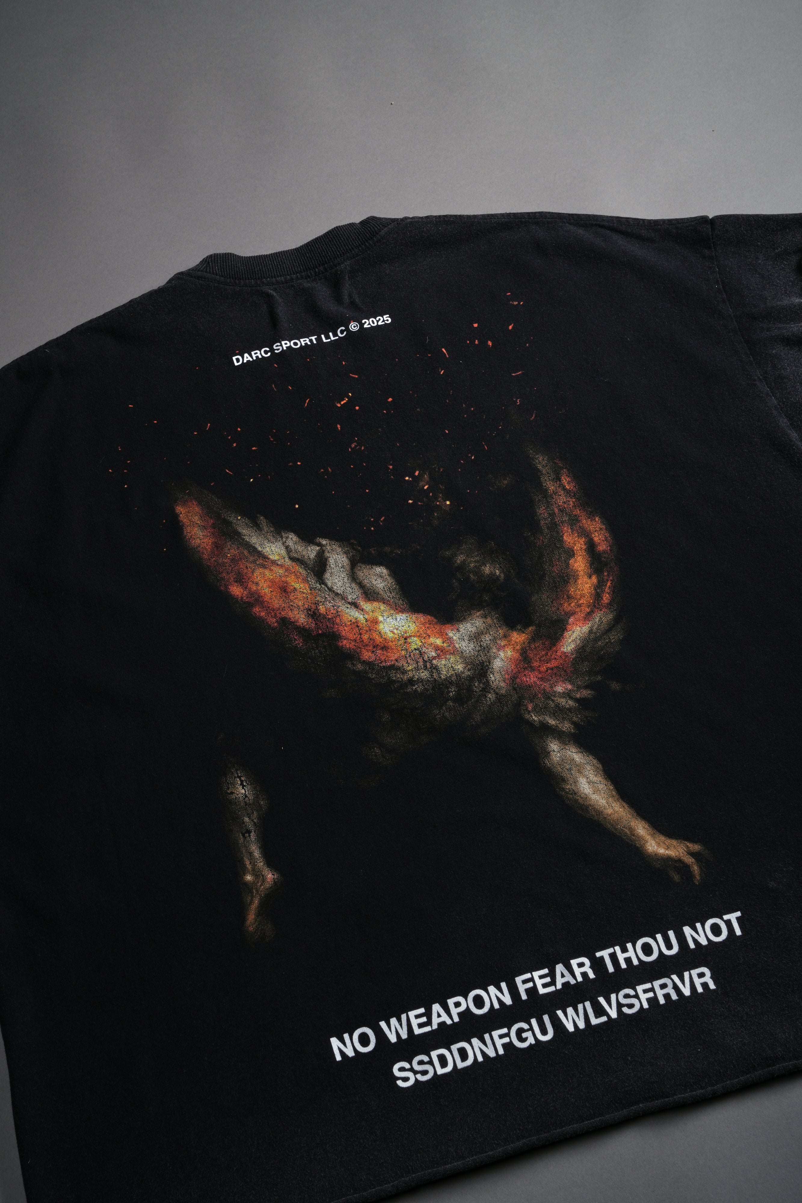 Casted Out Grunge Cut-Off Tee in Black