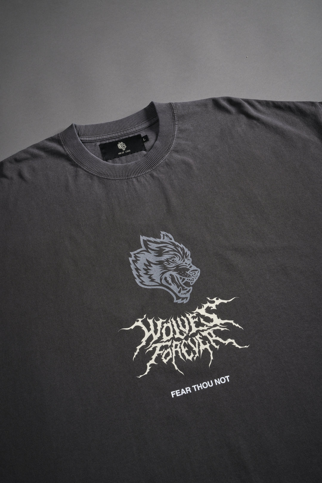 Casted Out Grunge Cut-Off Tee in Wolf Gray