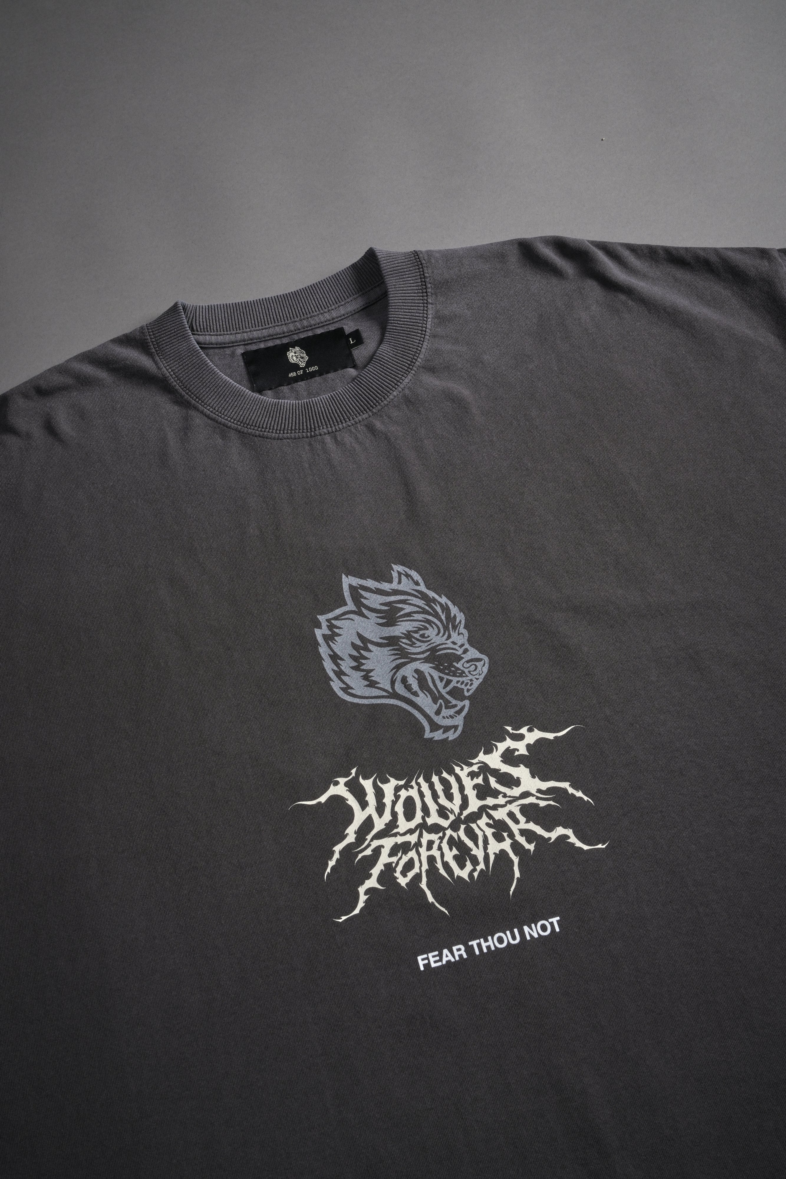 Casted Out Grunge Cut-Off Tee in Wolf Gray