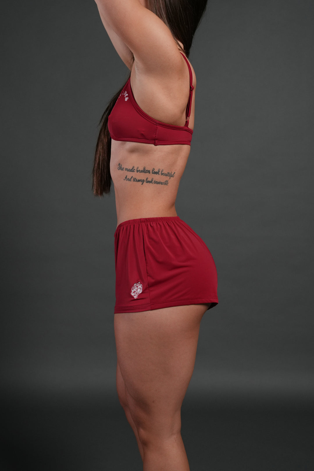 Dual Wolf "Heidi" Silky Lounge Shorts in Deep Raspberry