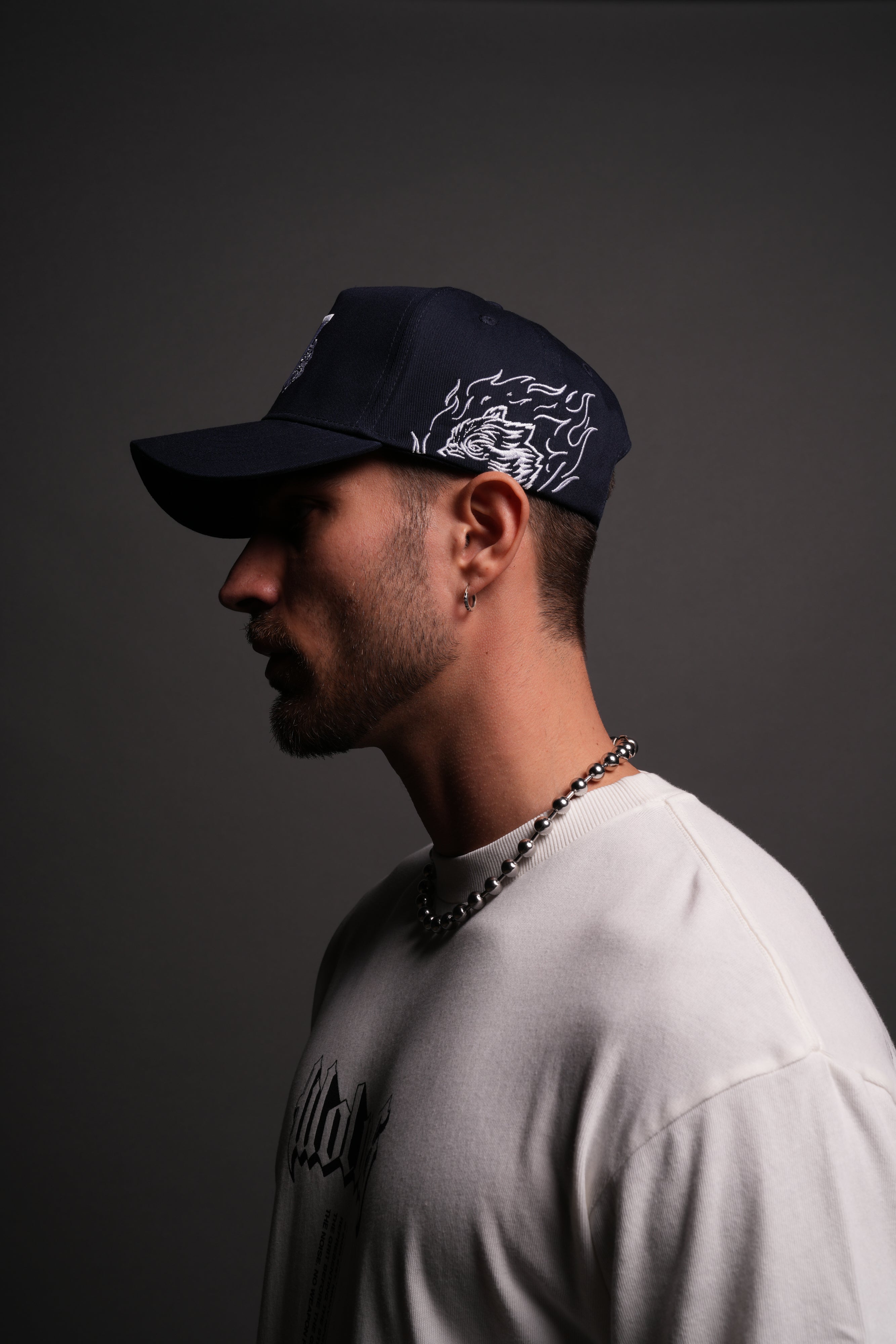 Our Flame 5 Panel Hat in Darc Blue